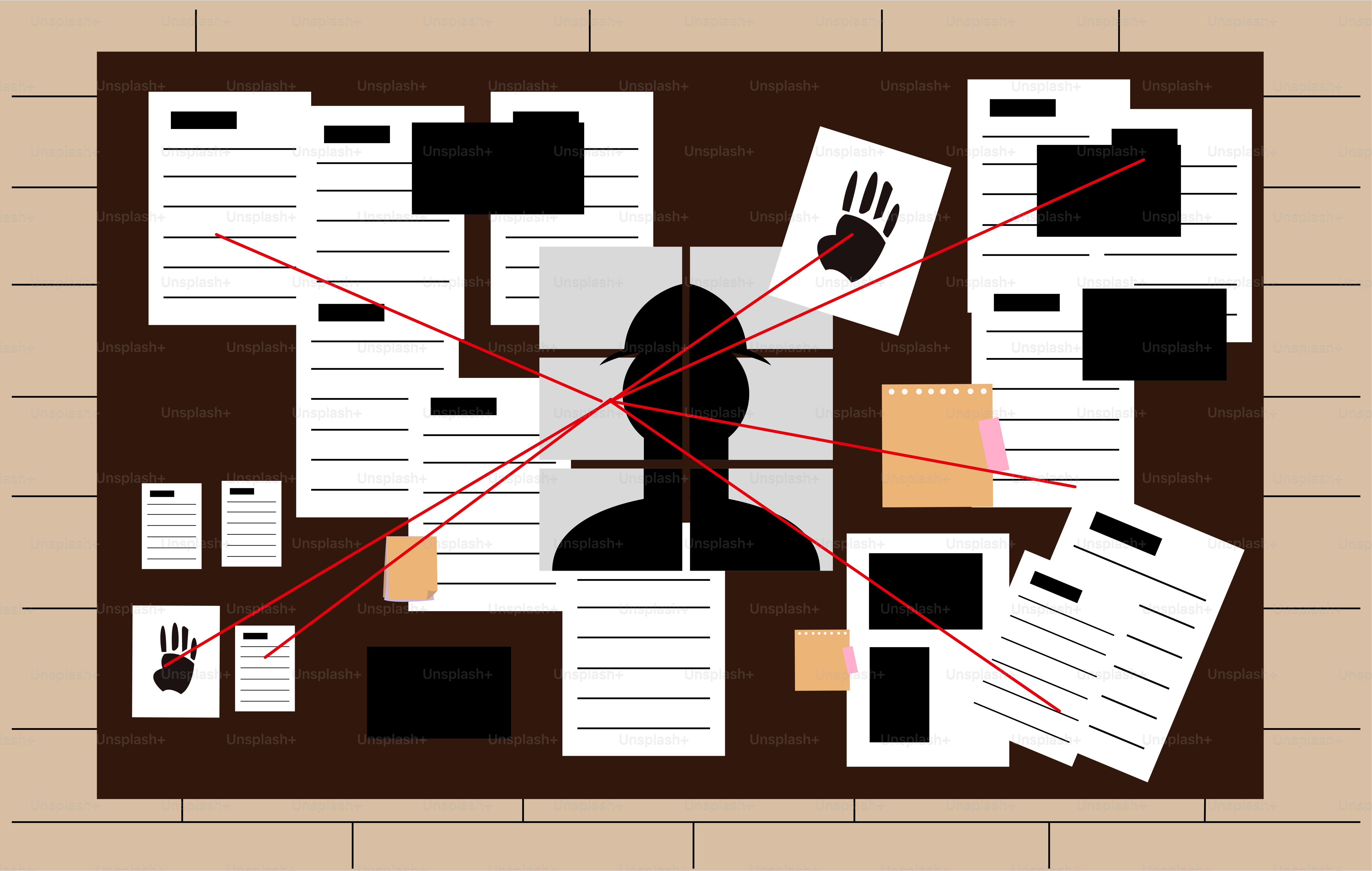 Une photo d’une personne entourée de papiers