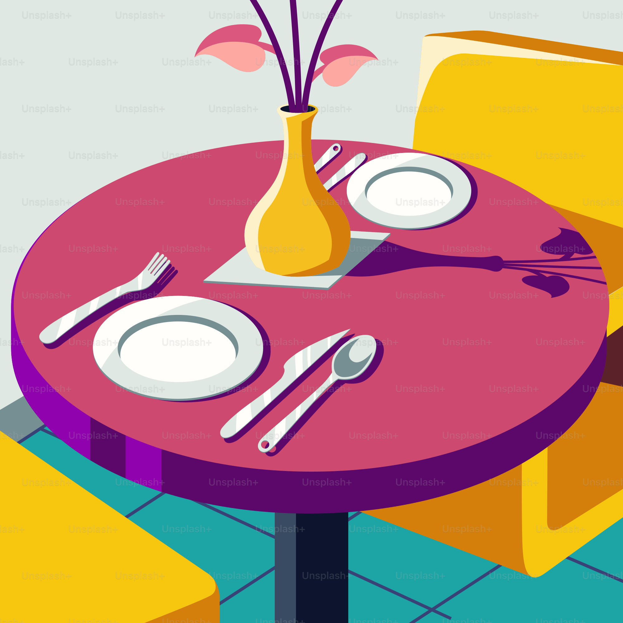 A table with a vase of flowers on top of it