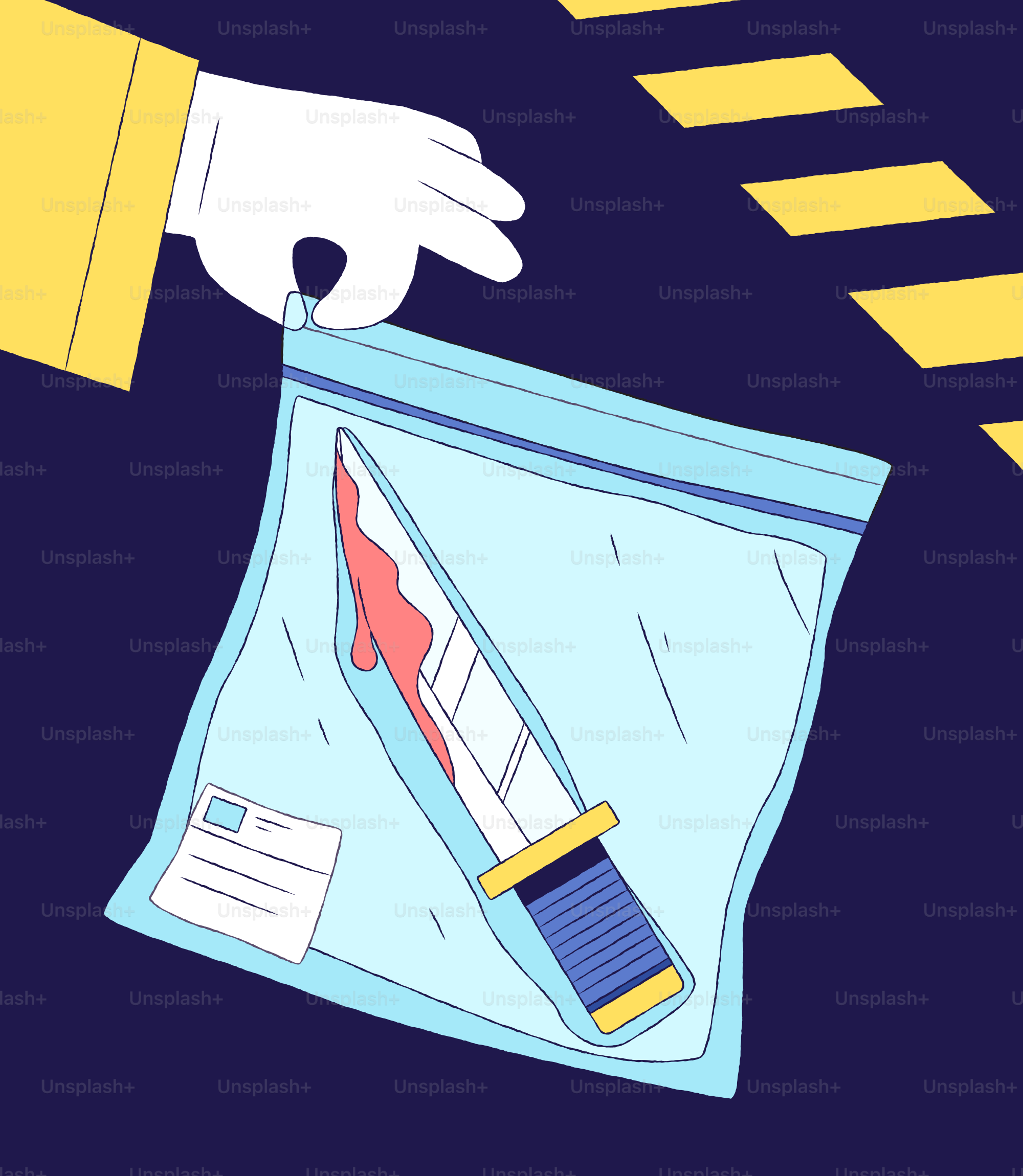 A person holding a piece of paper with a pencil in it