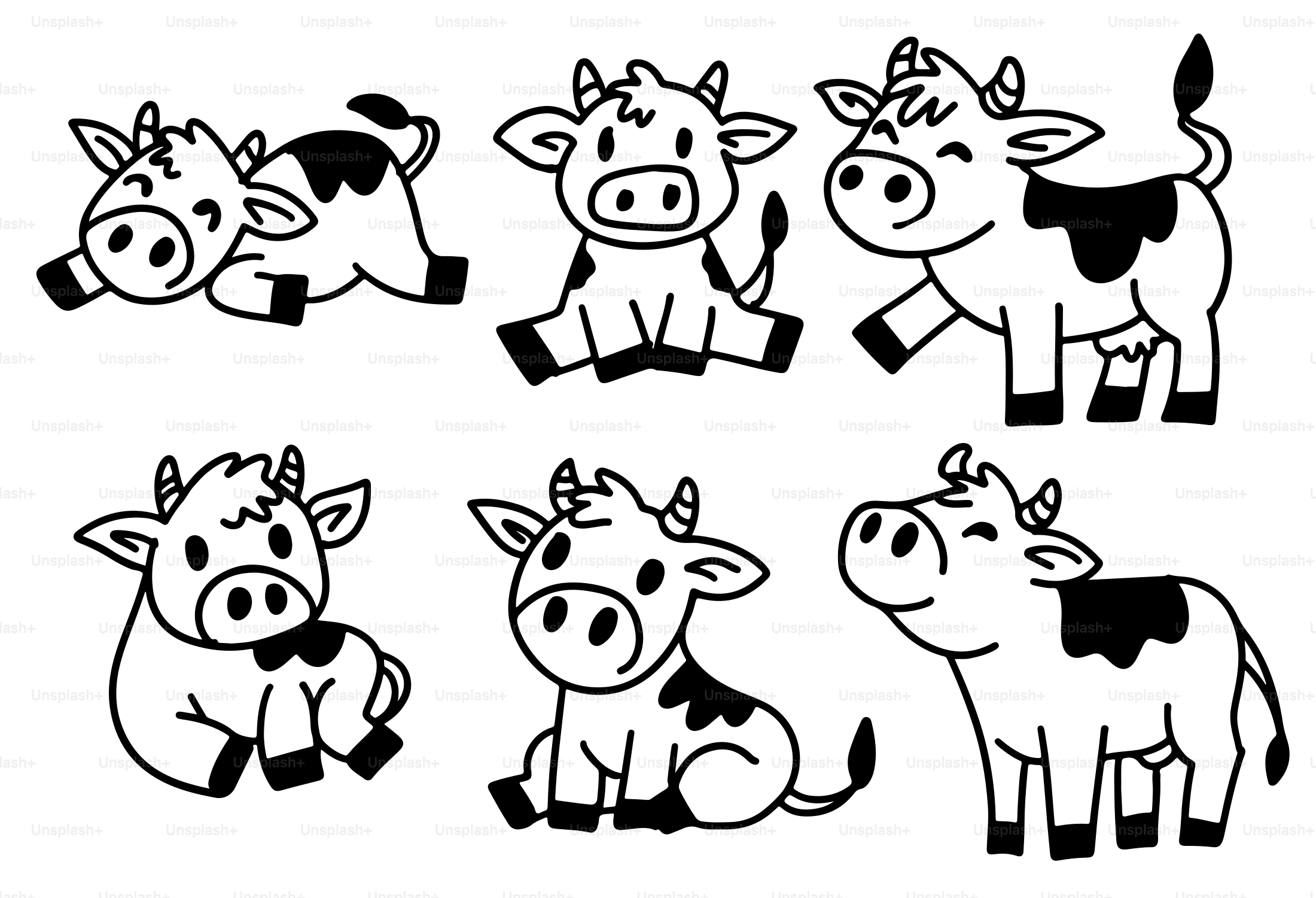 Un gruppo di mucche sedute una accanto all'altra vettoriale – Immagine di  Animali su Unsplash, image size:3000x2045