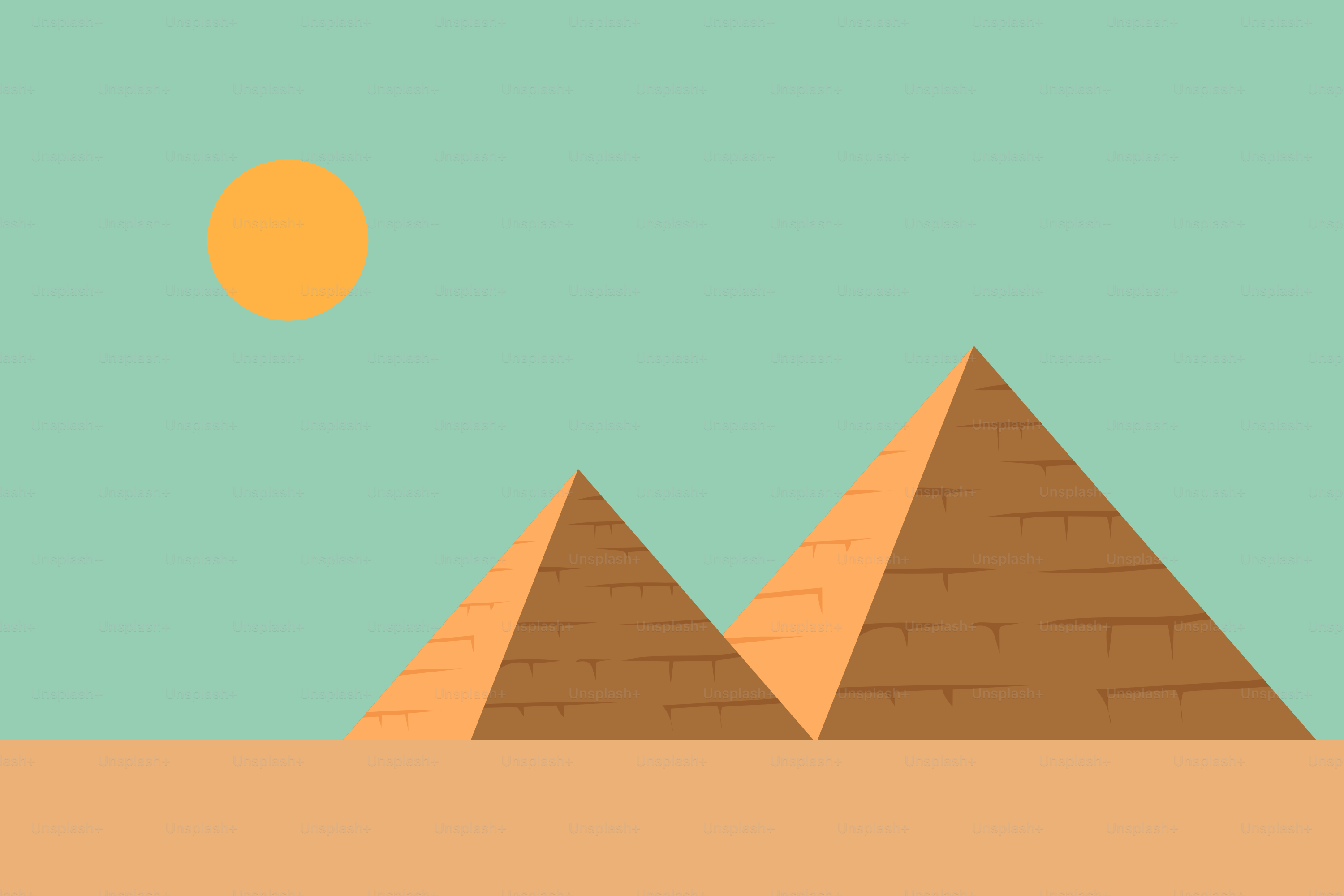 The pyramids of giza are in the desert