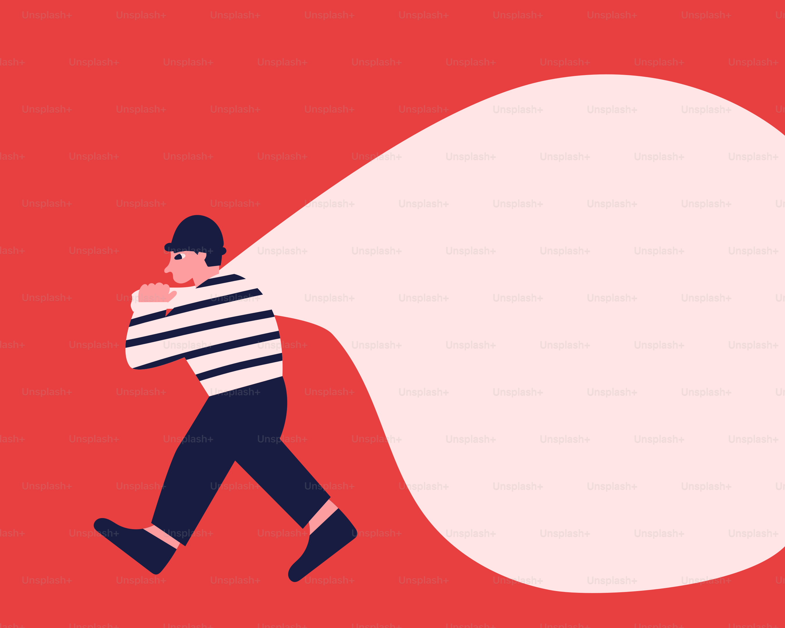 A man walking with a large white ball behind him