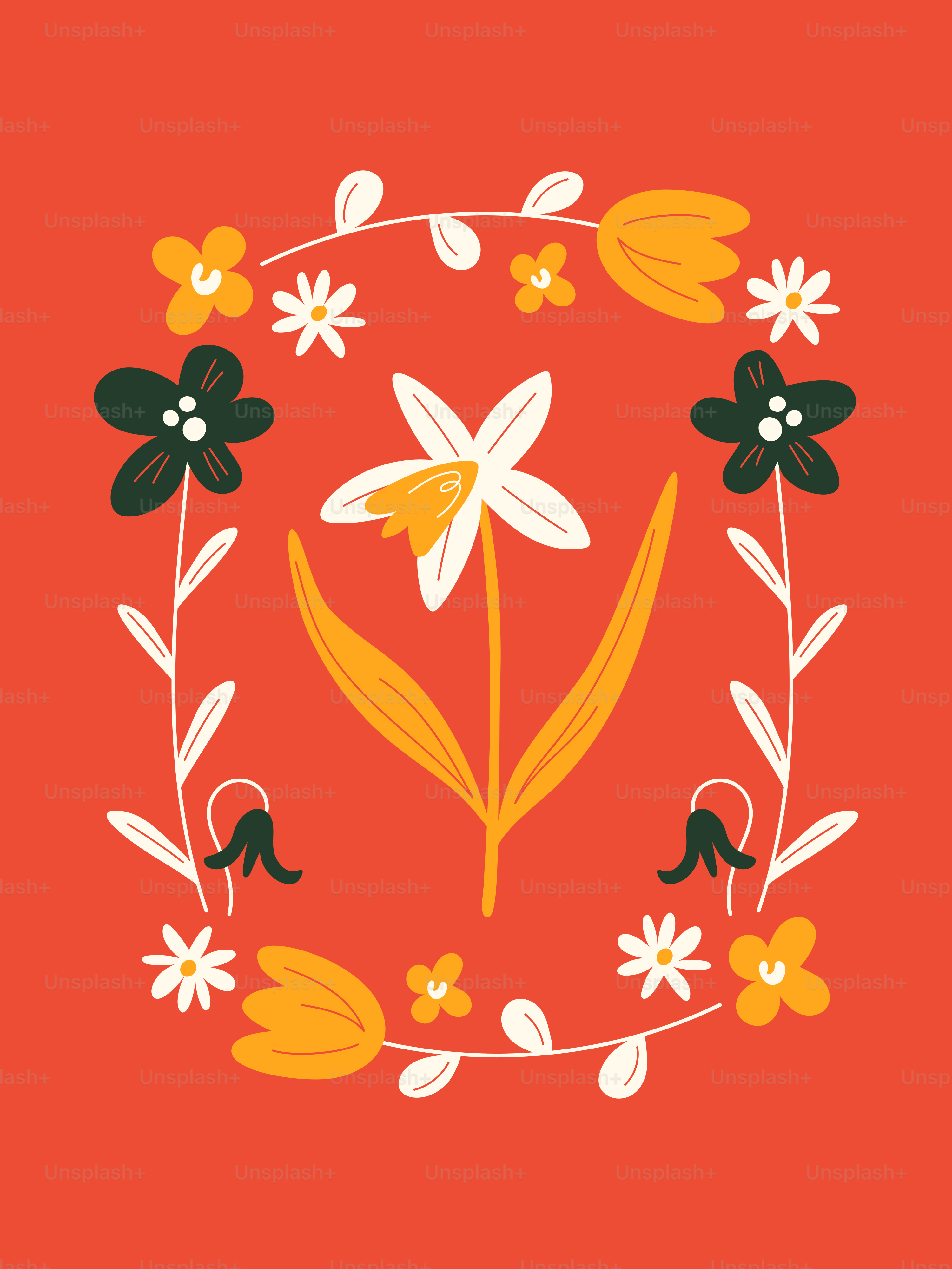 A picture of a flower with a red background