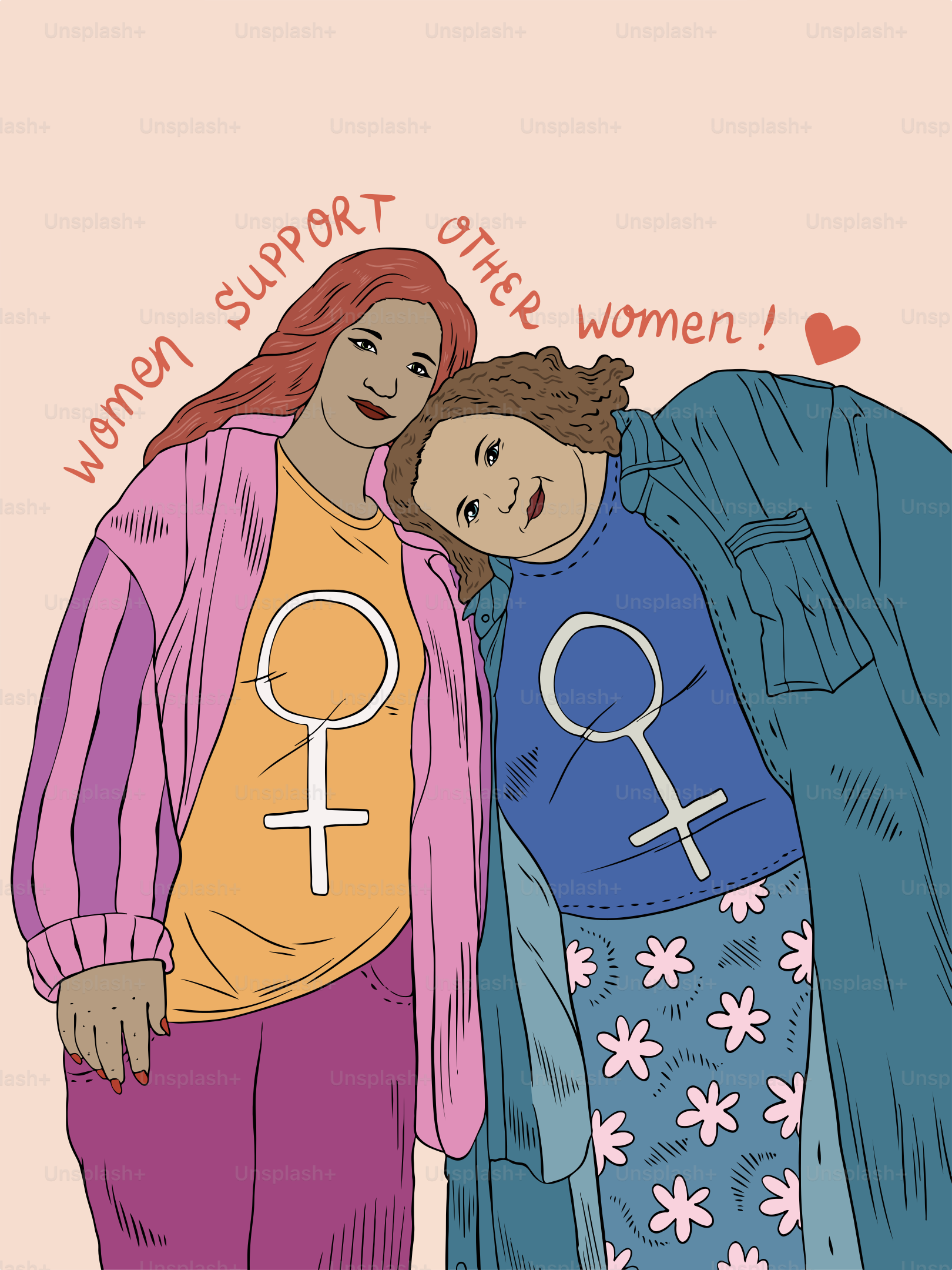 Un dessin de deux femmes s'embrassant vectoriel – Image de Diversité sur  Unsplash, image size:3000x4000