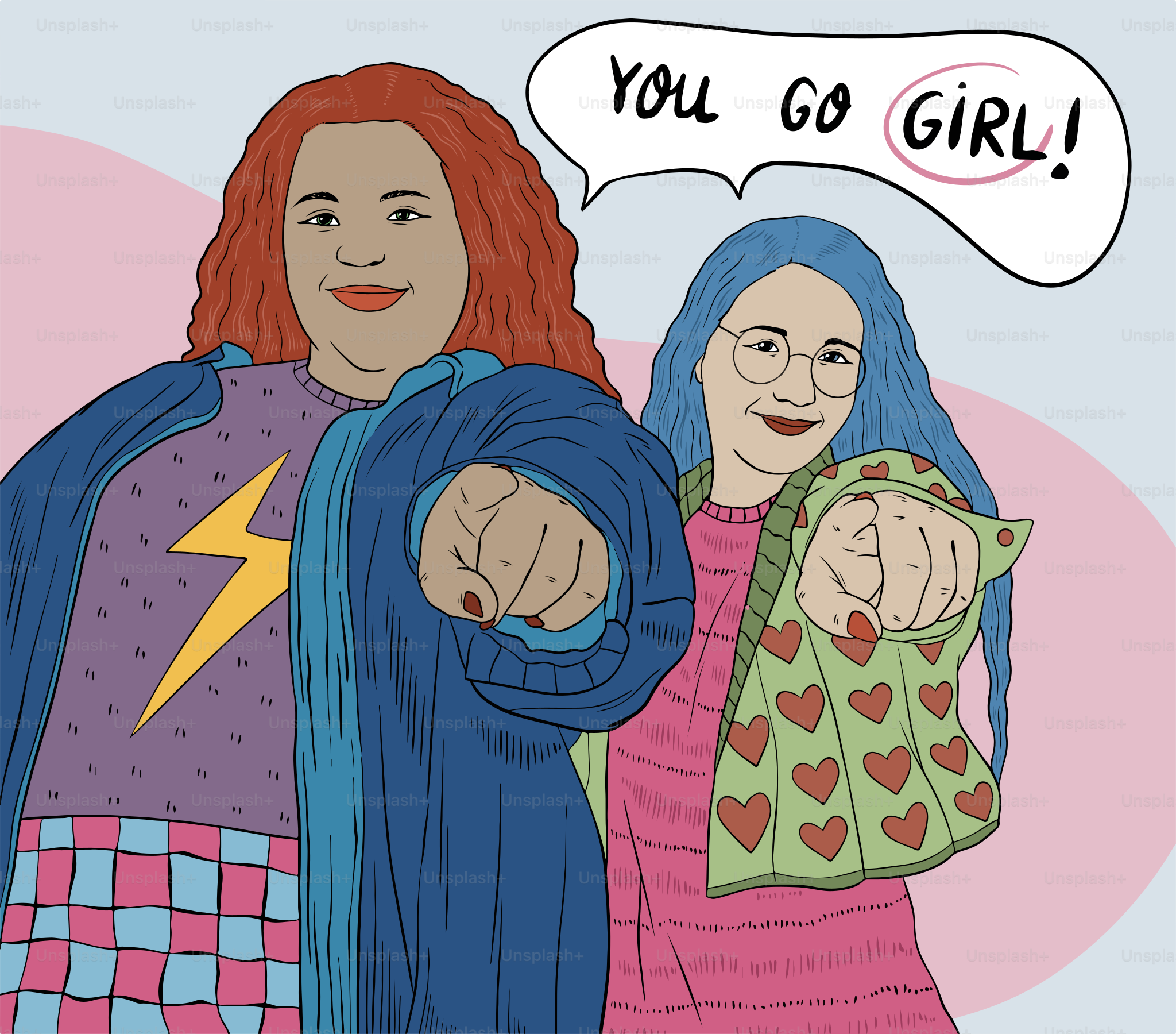 A couple of women standing next to each other