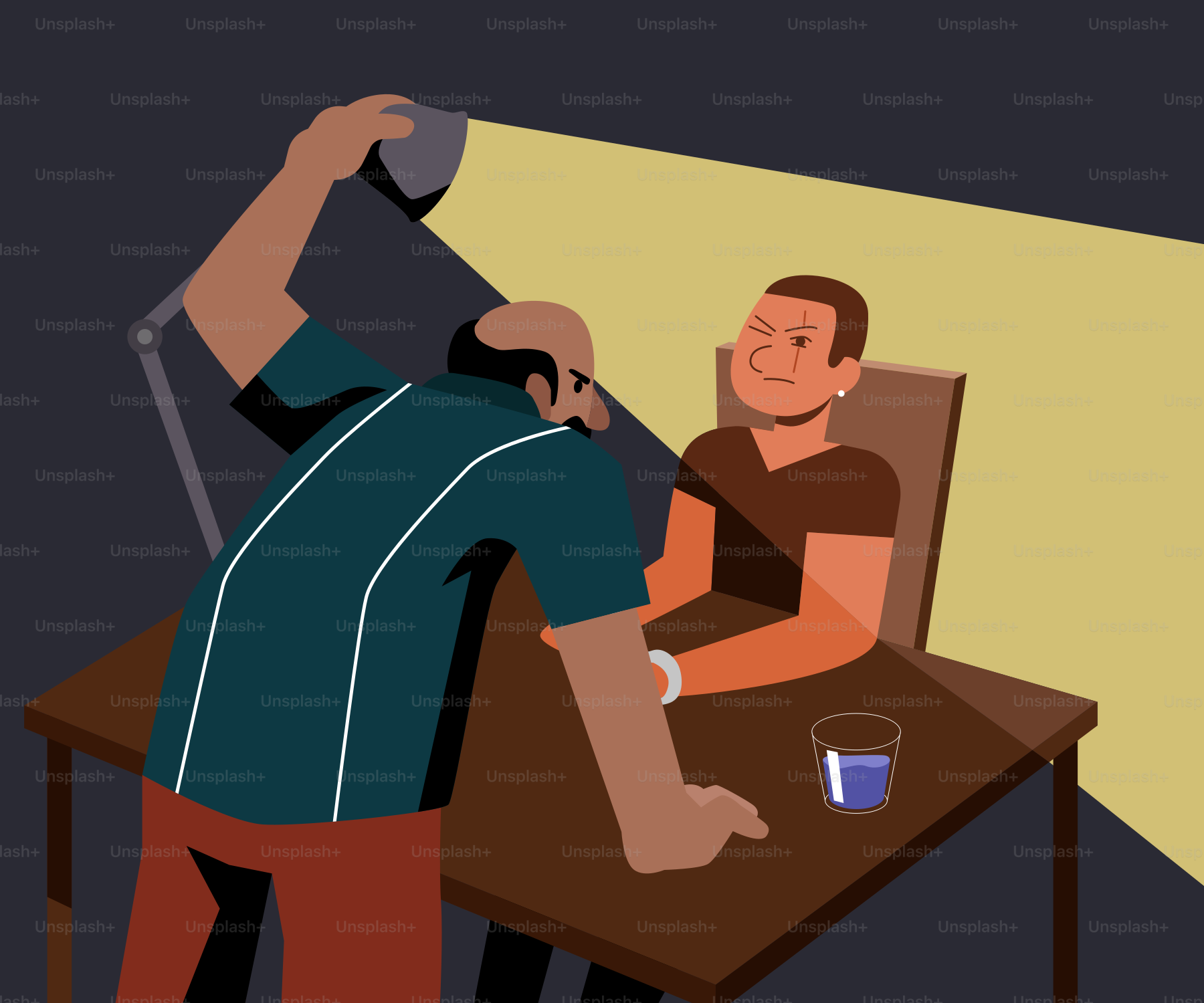 Dos hombres sentados en una mesa con un portátil