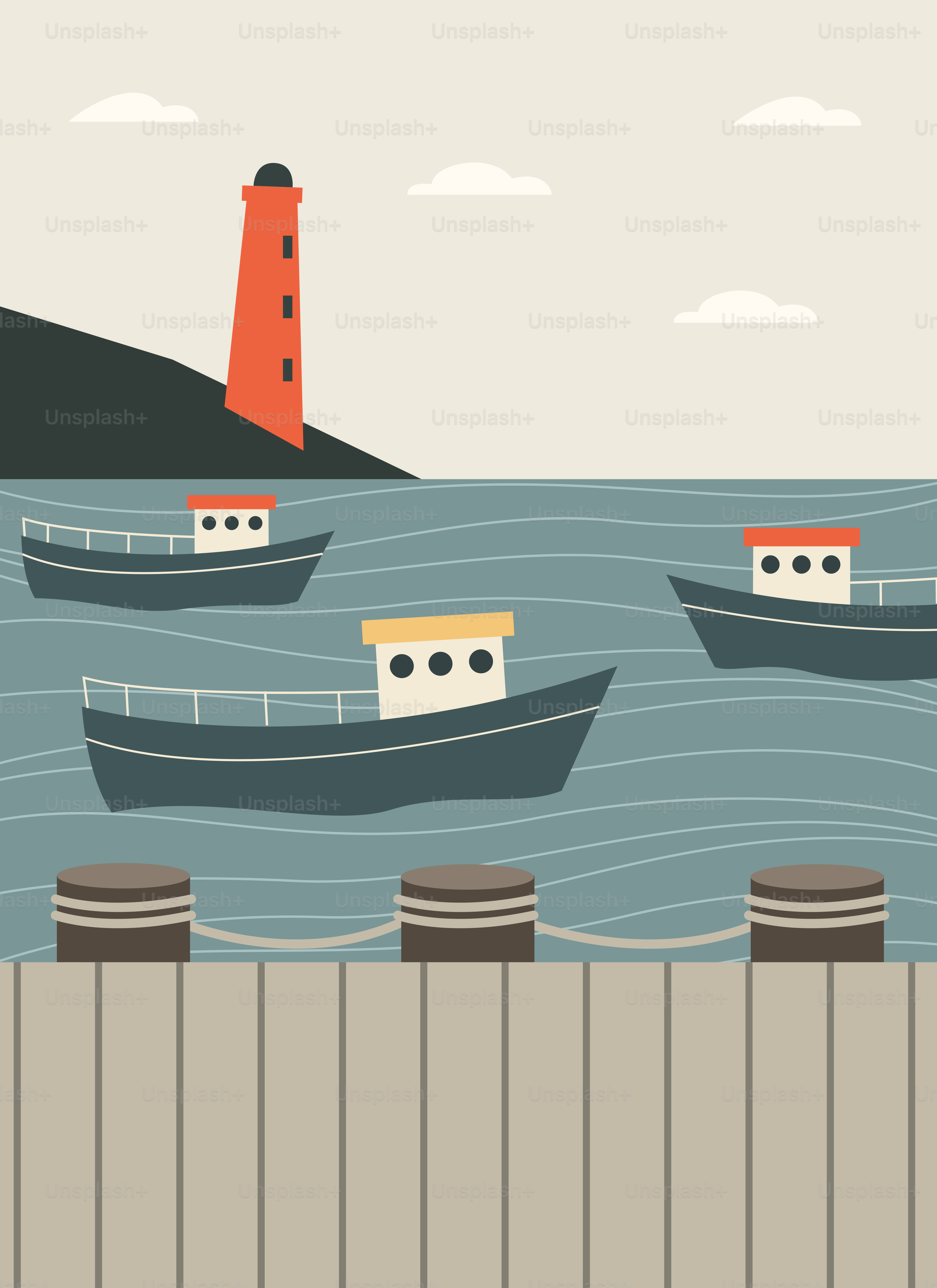 Ein paar Boote, die auf einem Gewässer treiben
