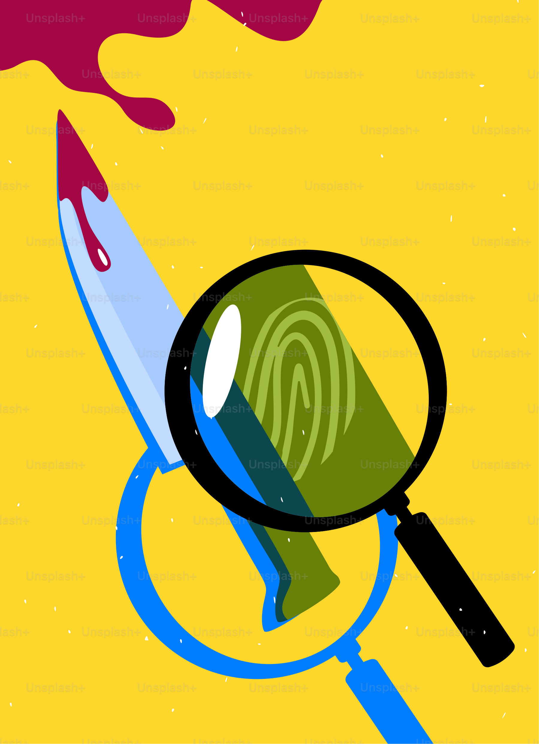 Une loupe avec une empreinte digitale dessus