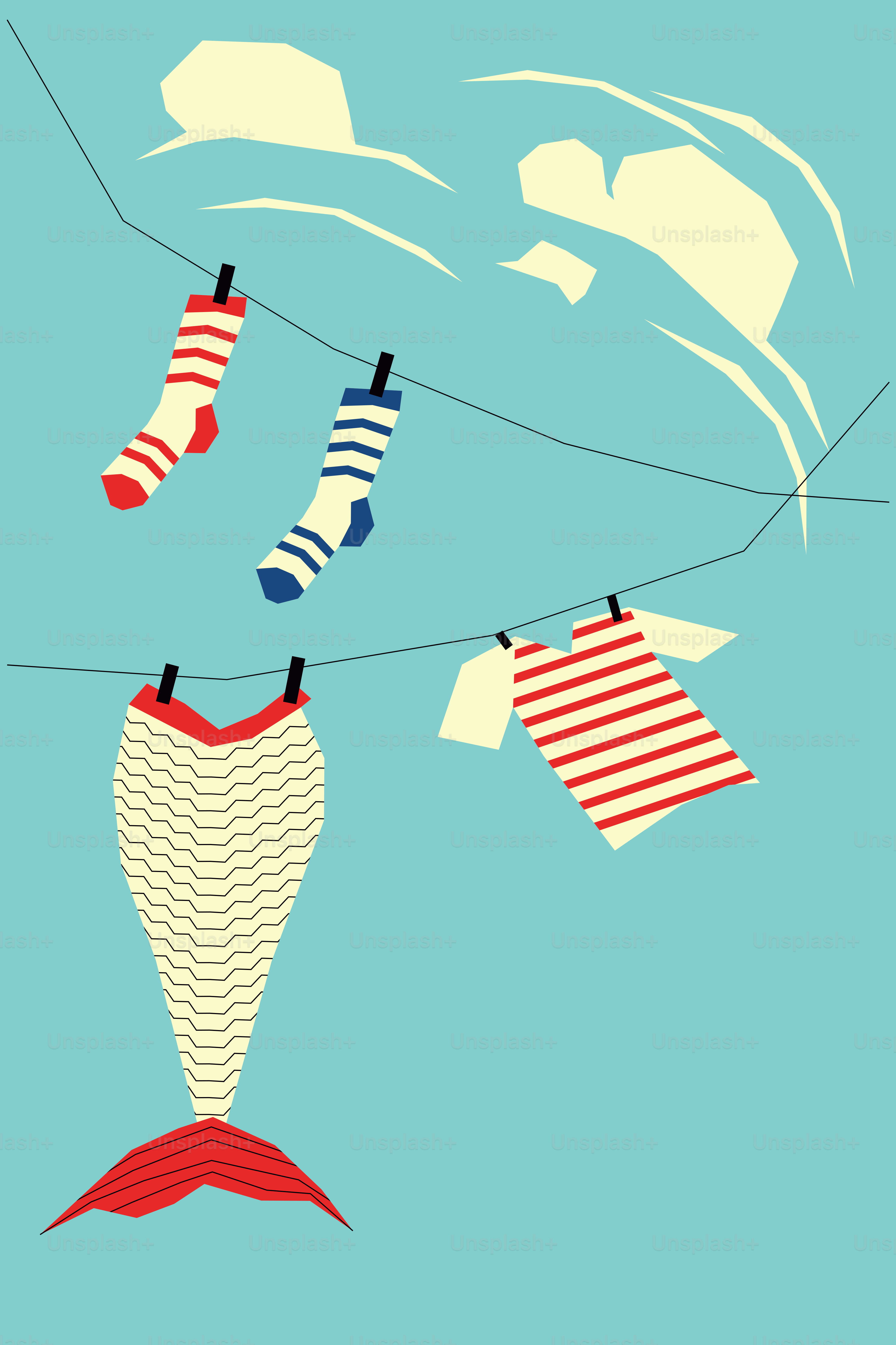 A group of clothes hanging from a line