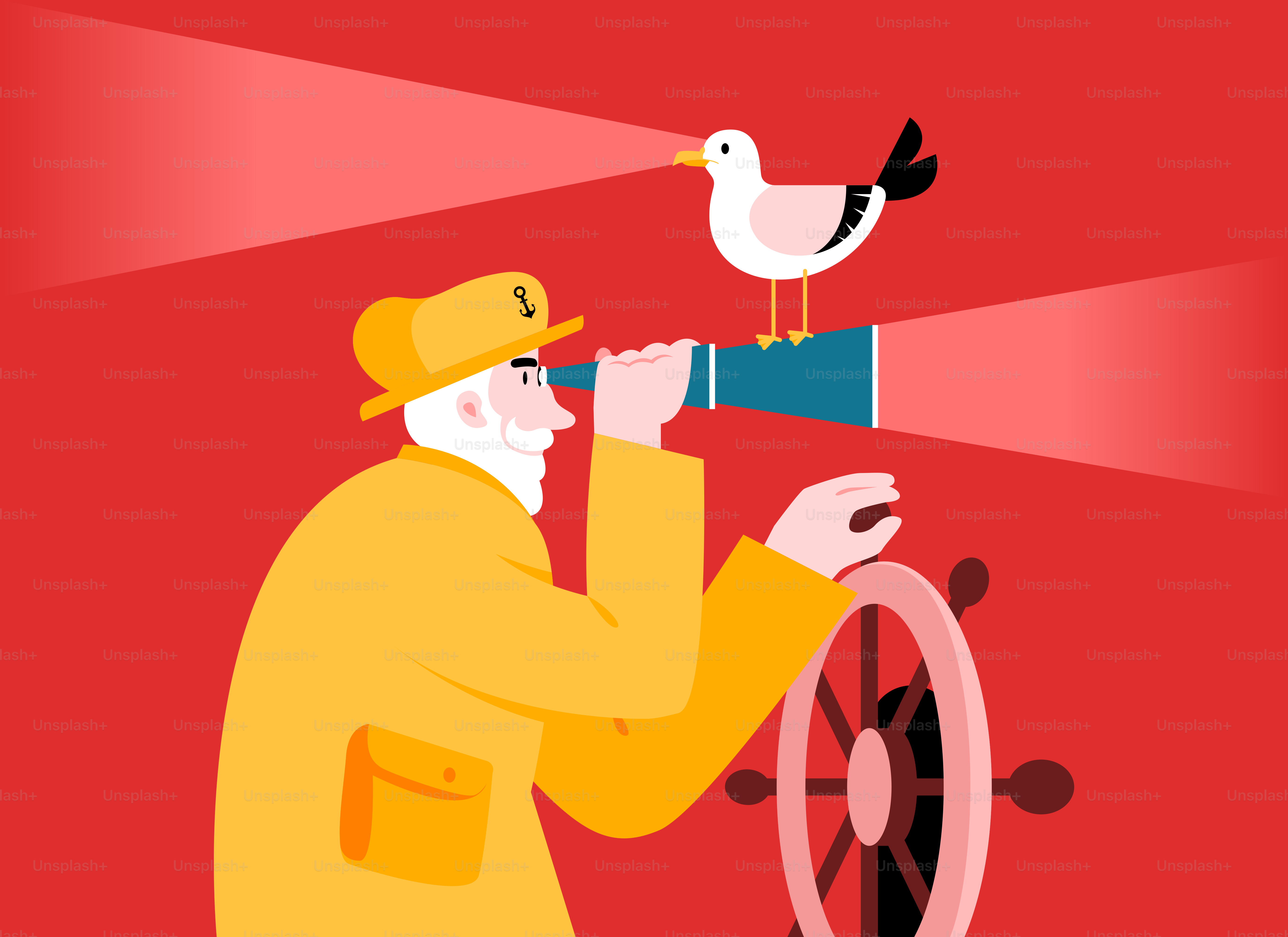 Un hombre mirando a través de un telescopio a un pájaro