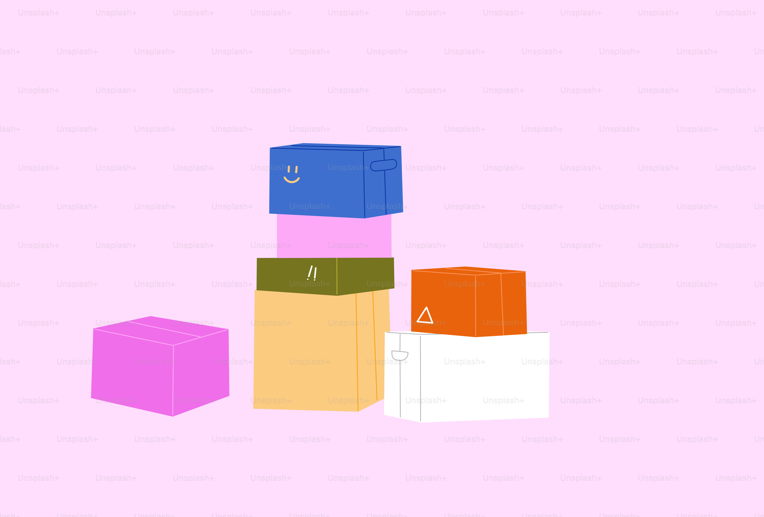 A stack of colorful boxes sitting on top of each other