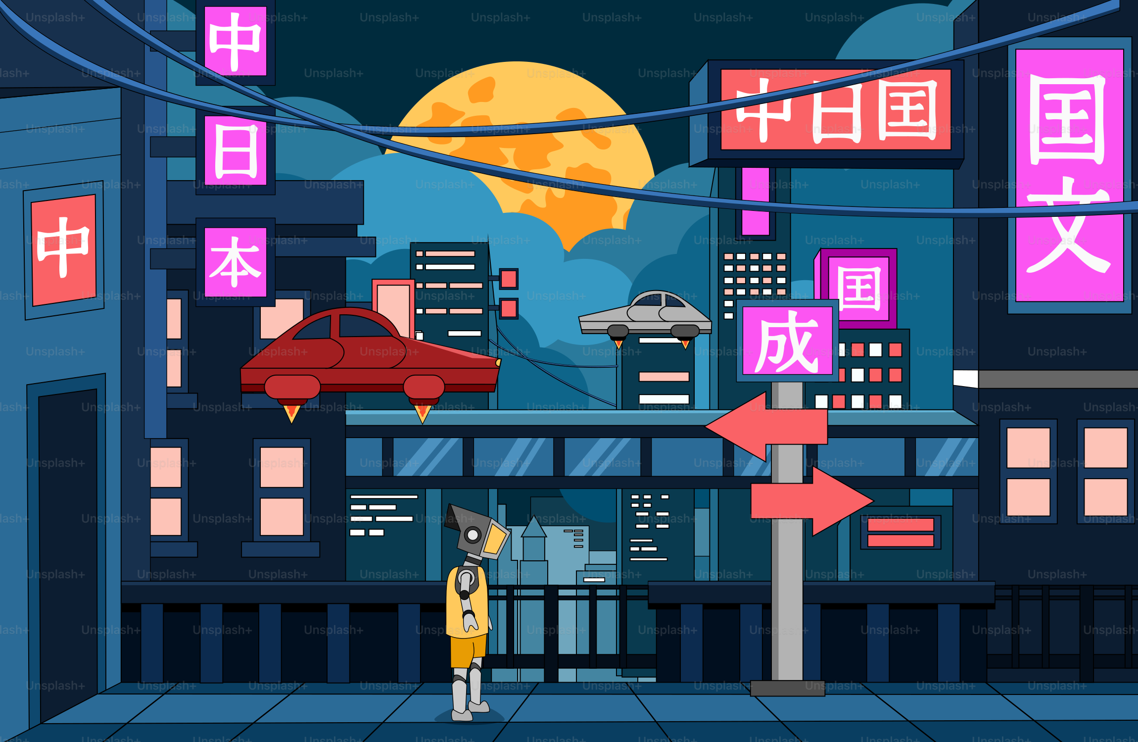 A person standing in front of a city at night