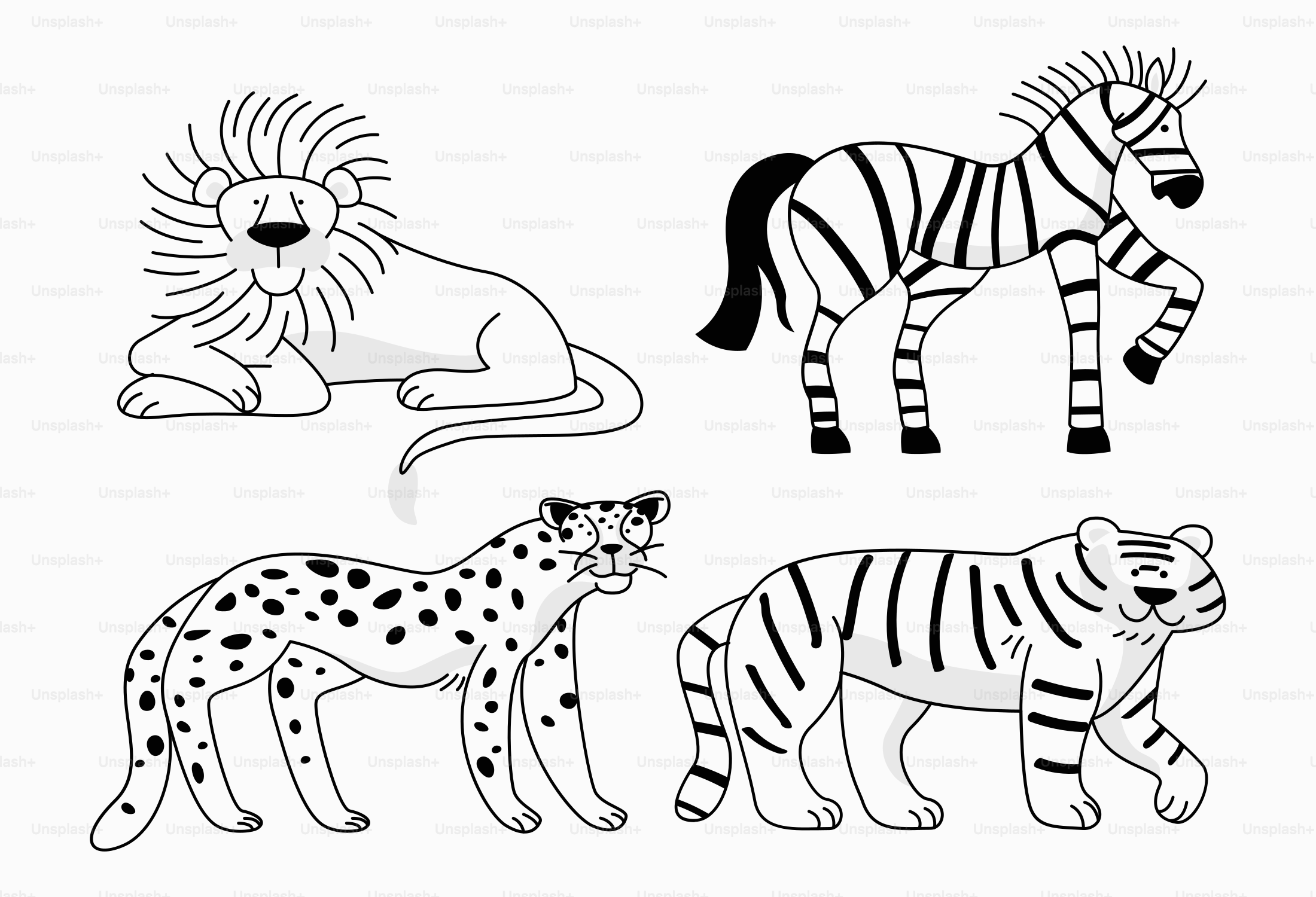 Gambar zebra, cheetah, dan cheetah