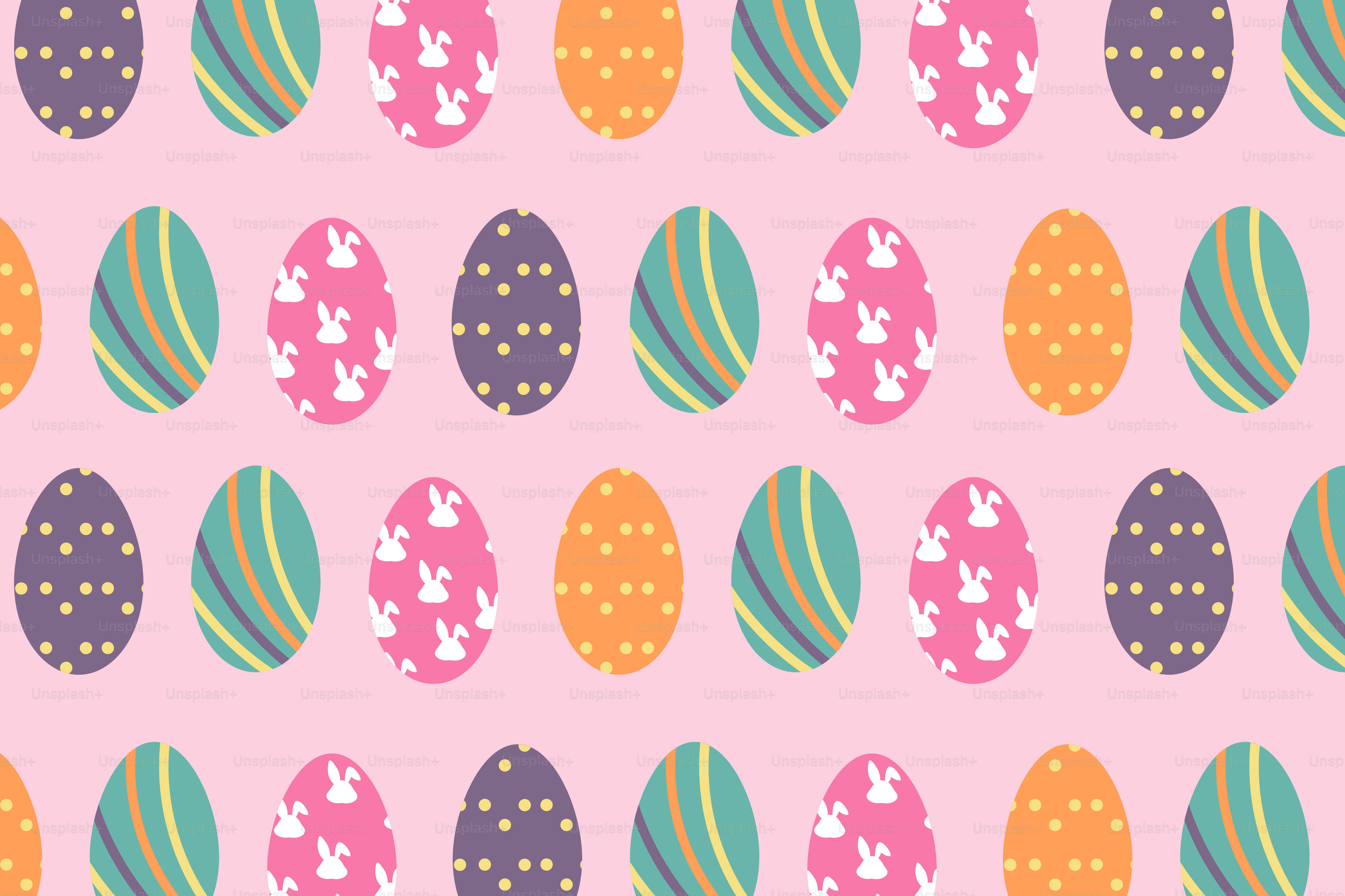 Un fond rose avec des œufs colorés dessus