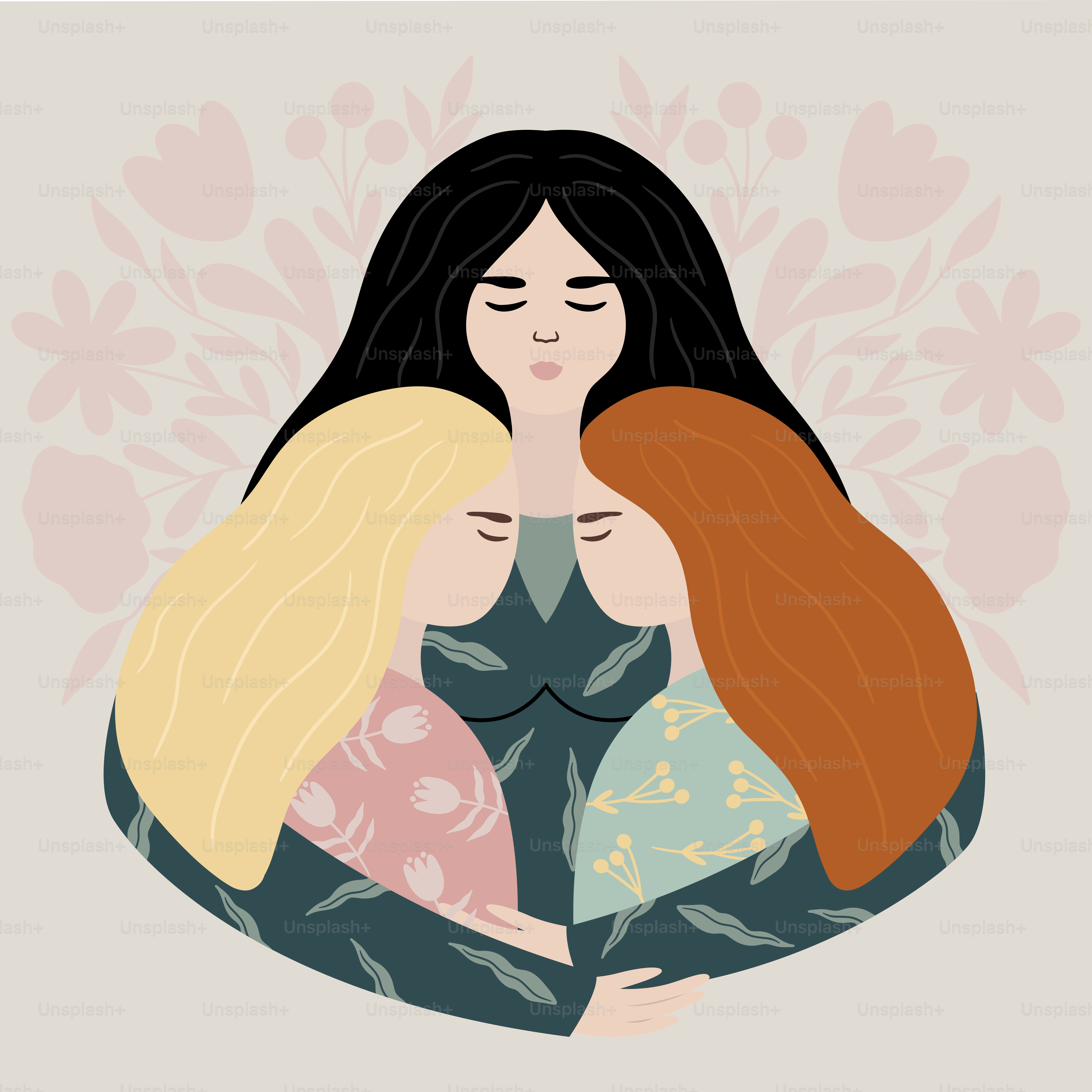 A couple of women hugging each other