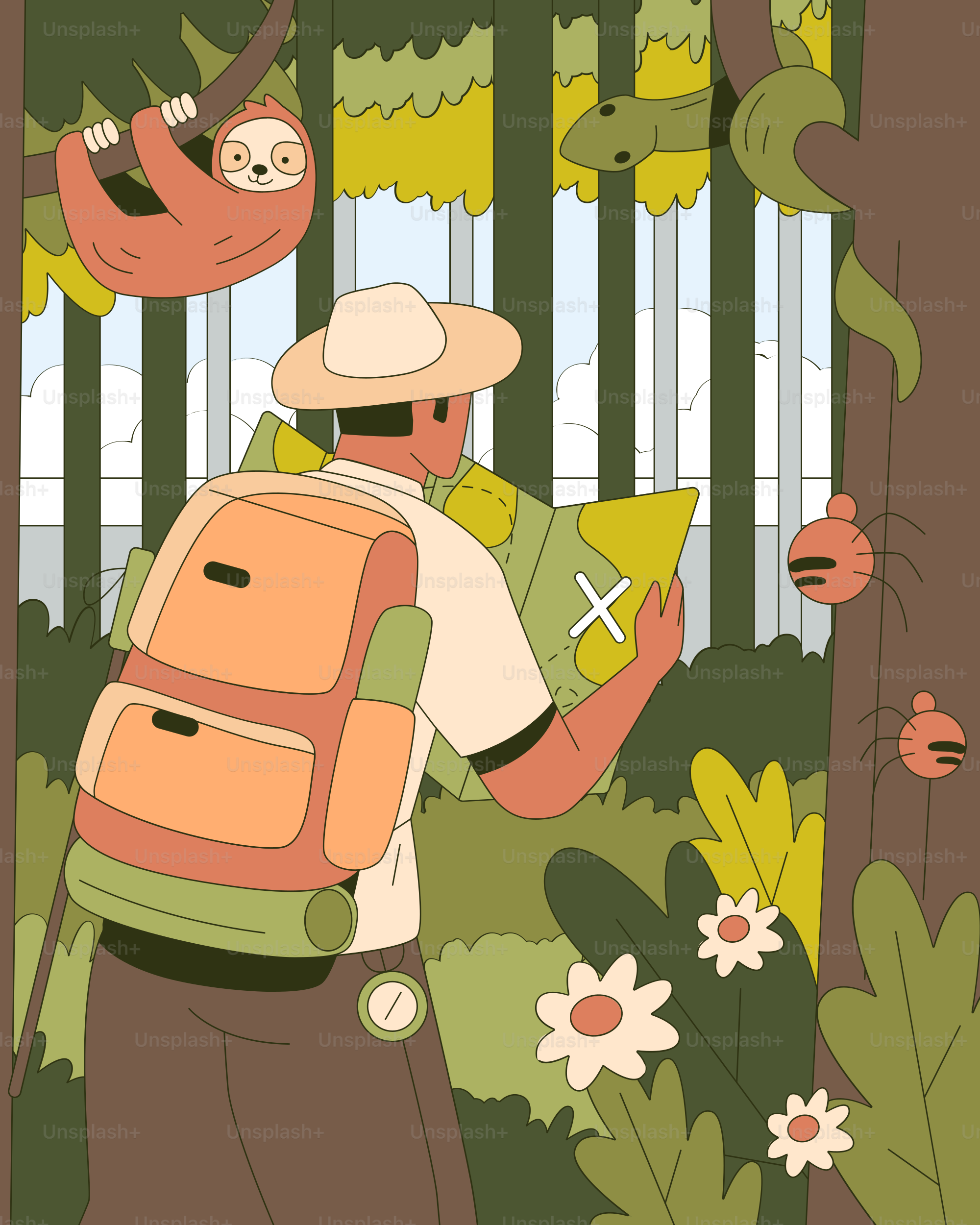 A man with a backpack and a slotty on his back