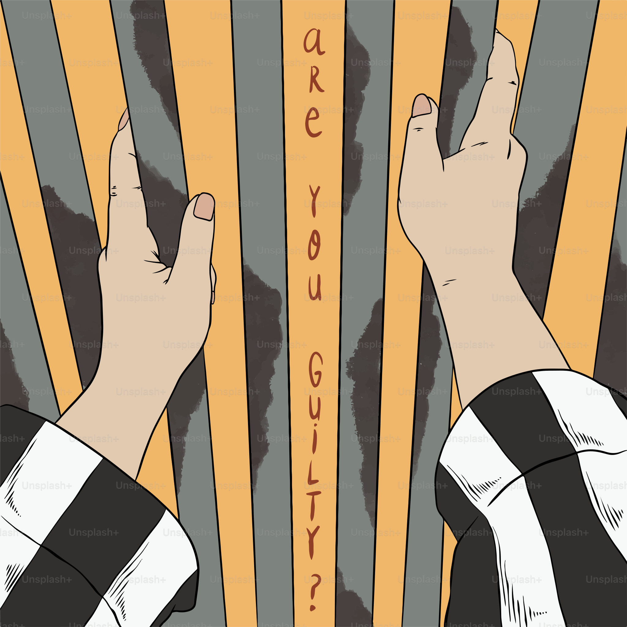 Une personne debout devant une cellule de prison