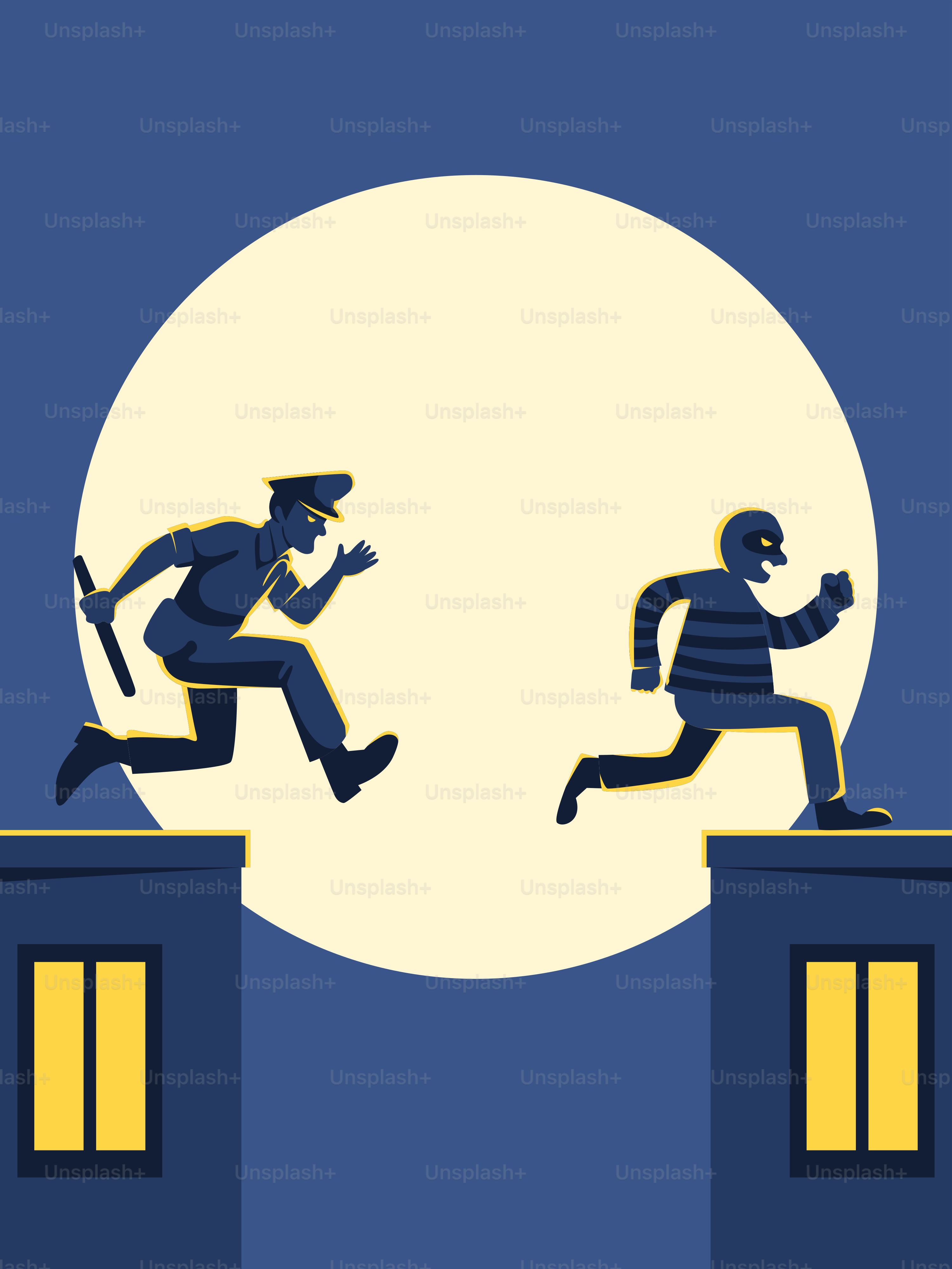 Ein paar Leute, die über eine Brücke rennen