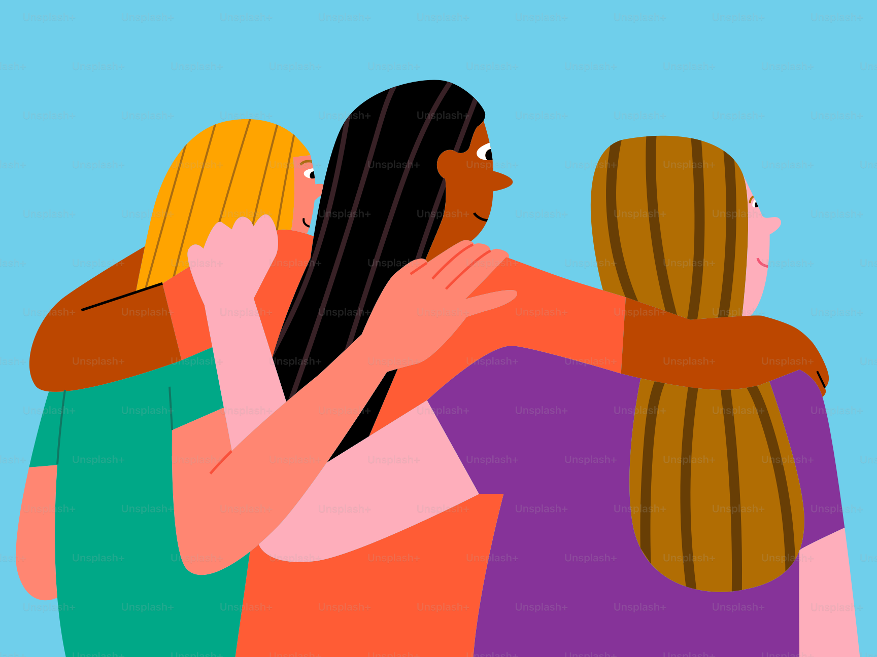 Un gruppo di persone che si abbracciano