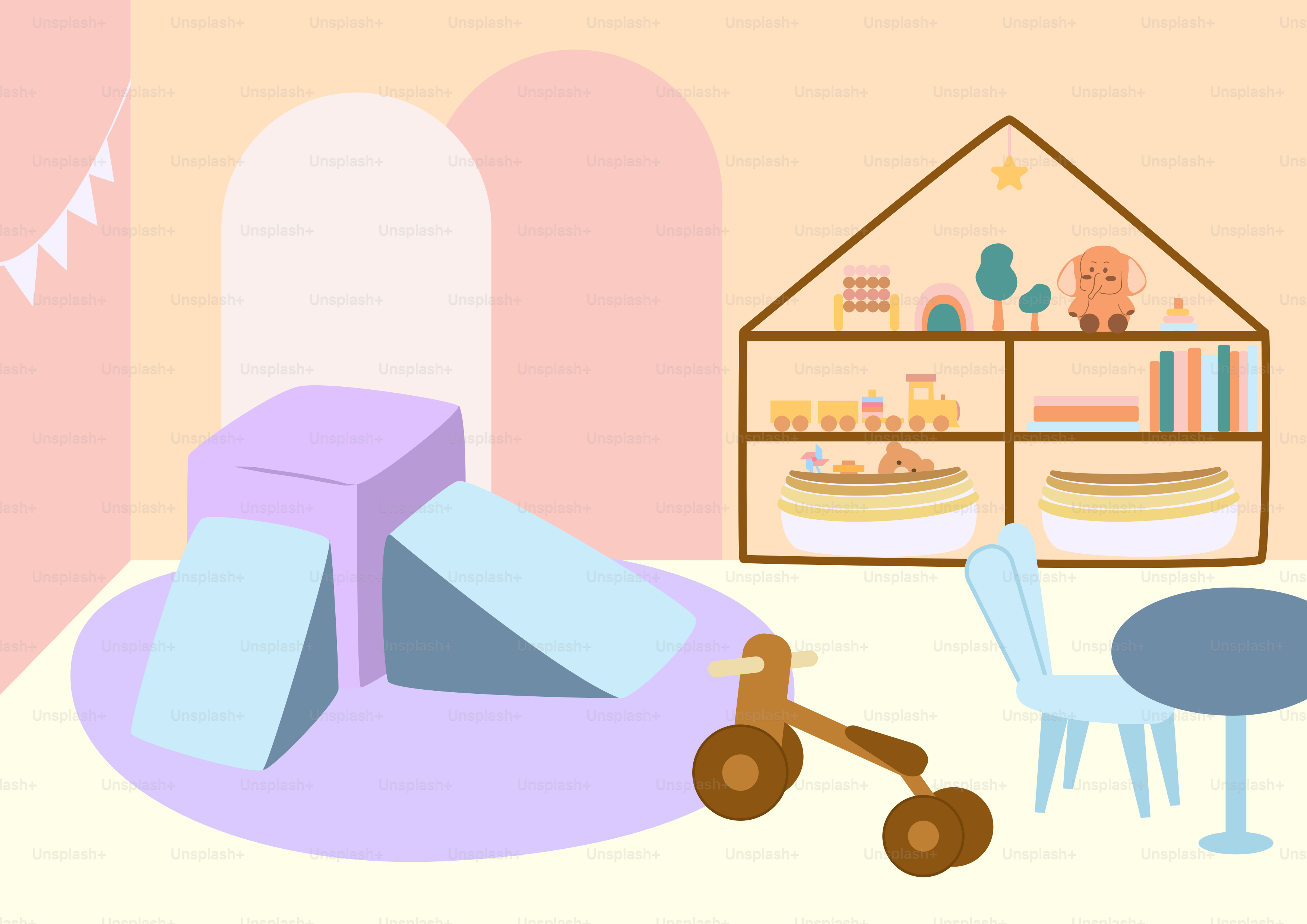 Uma sala de estar com um sofá, uma cadeira e uma mesa