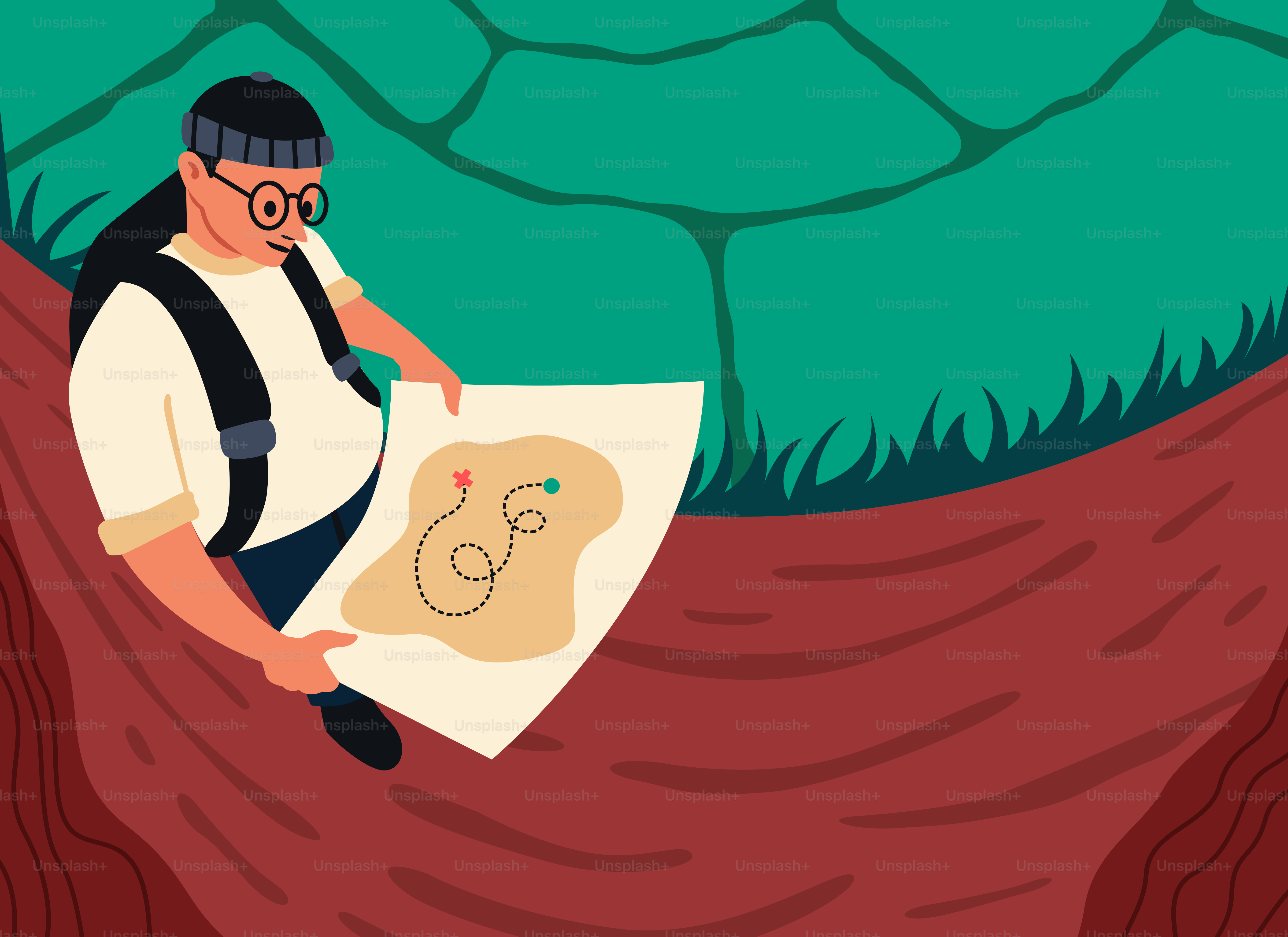 Un hombre sentado en lo alto de un árbol sosteniendo un pedazo de papel