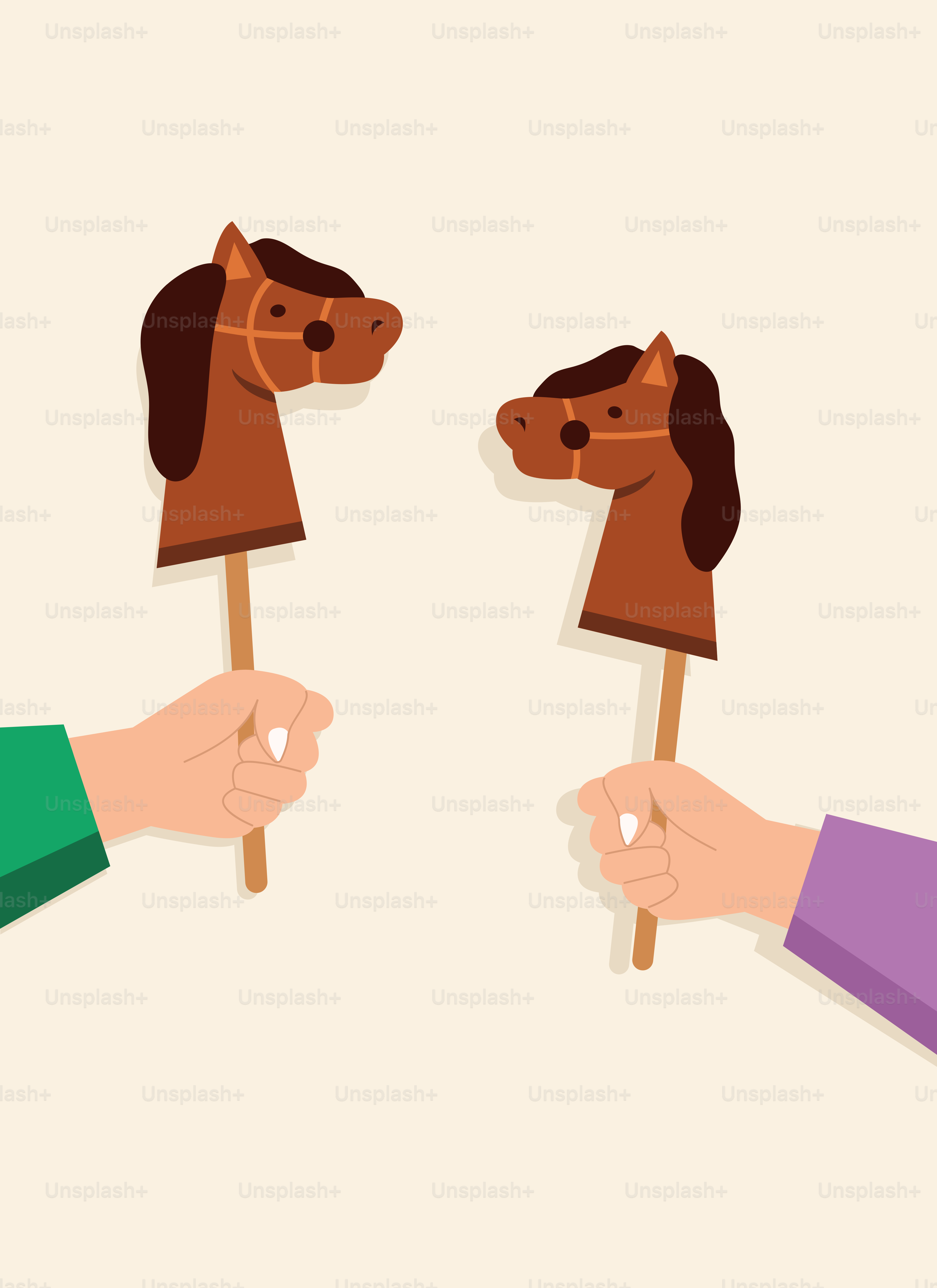 Une personne tenant un bâton avec un chien dessus