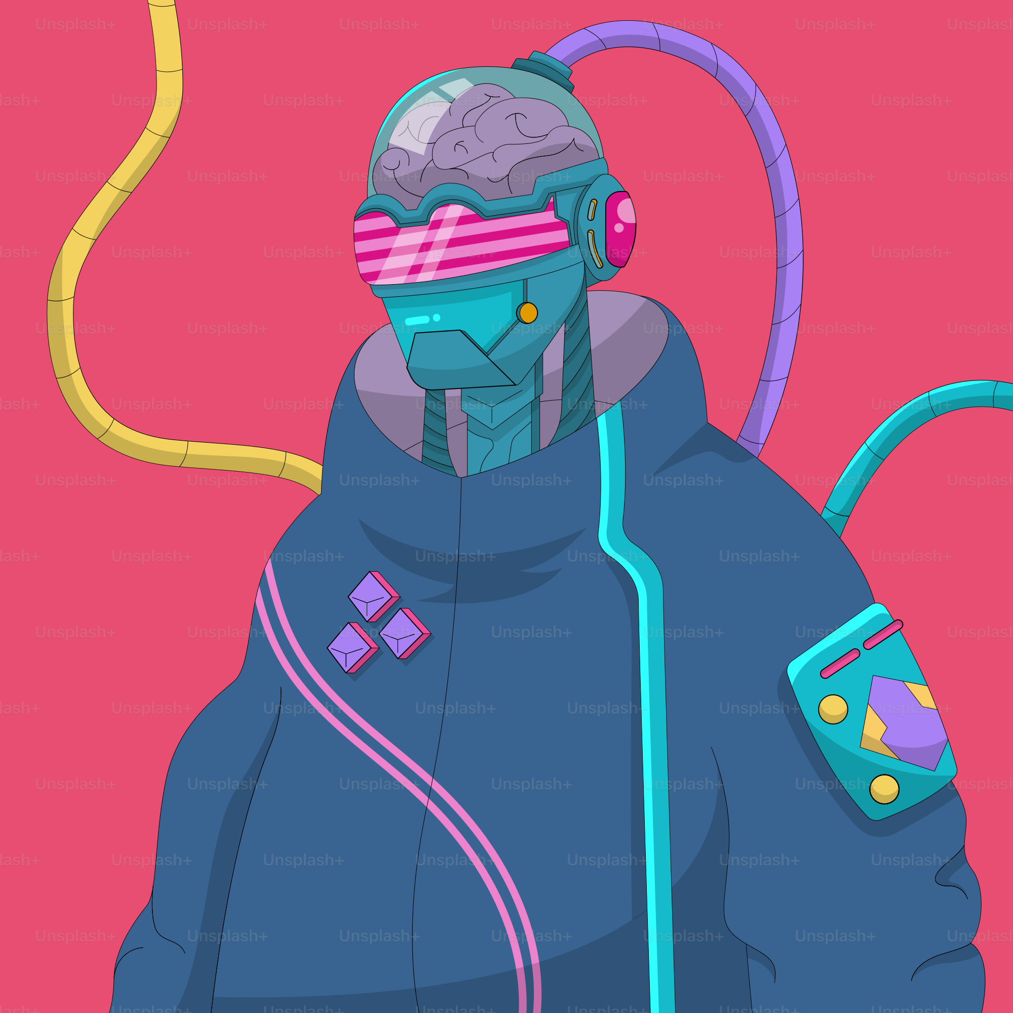 A man in a blue jacket with headphones on