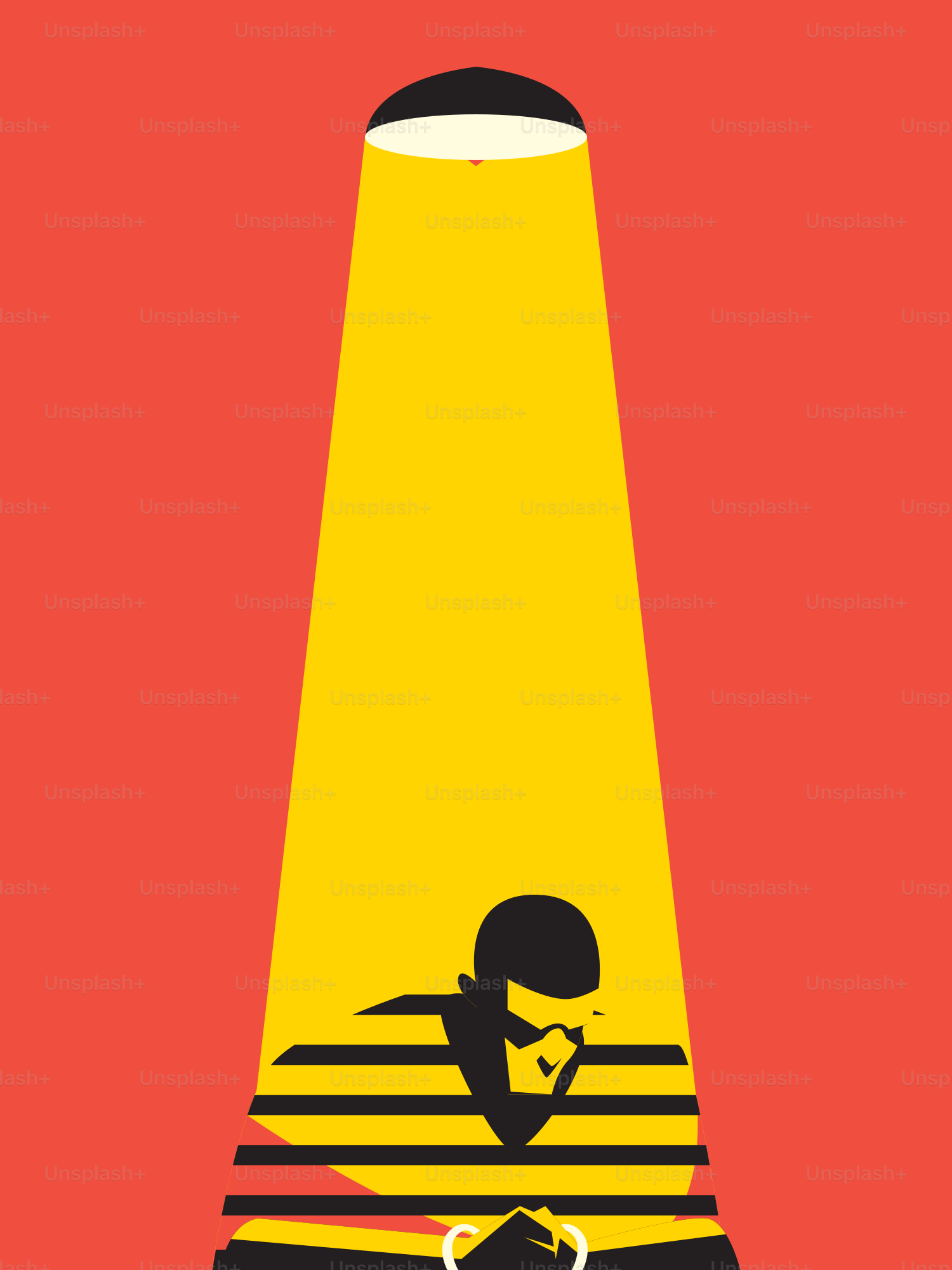 A poster of a man with a light on his head