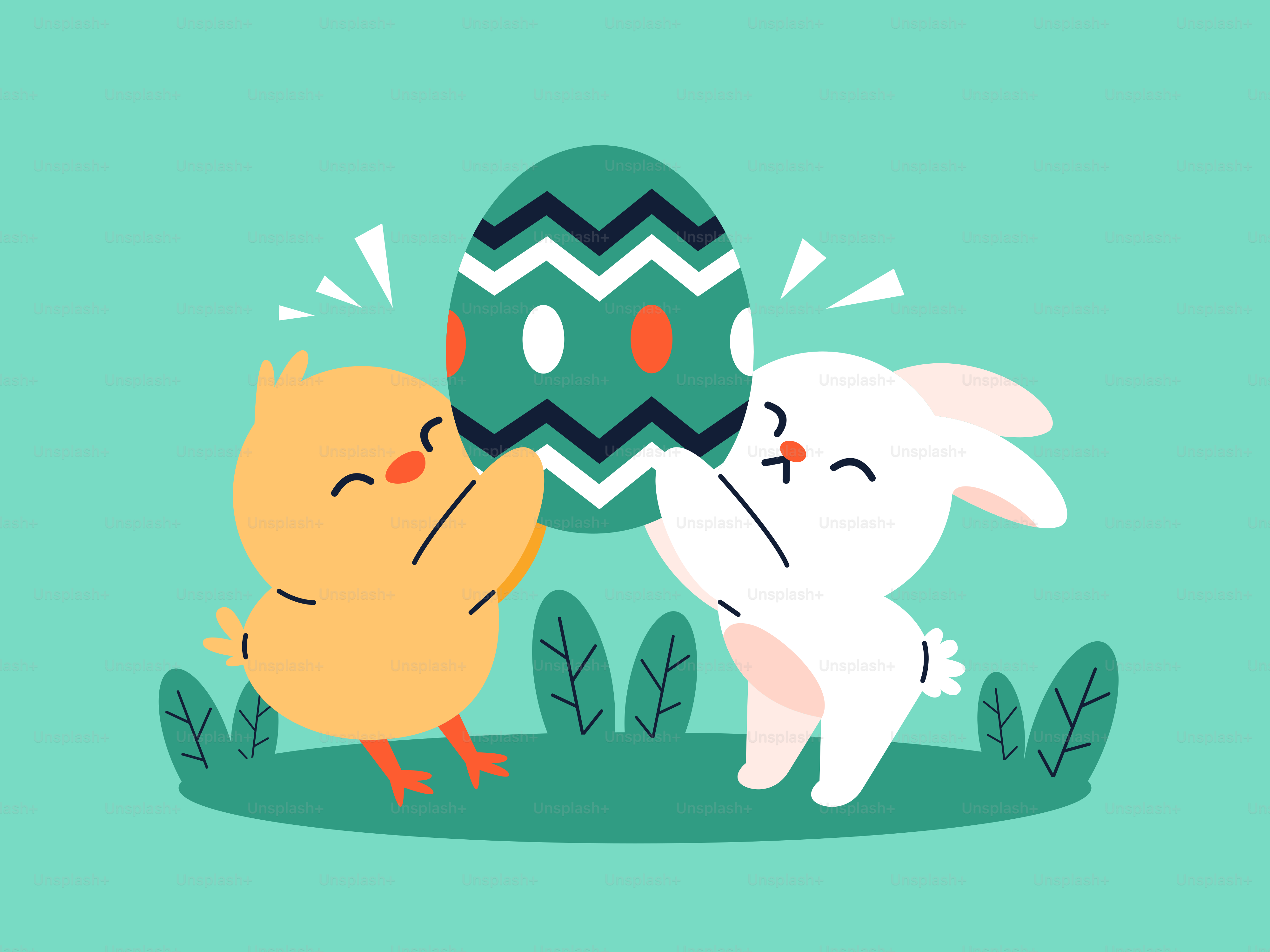 A couple of animals that are next to each other