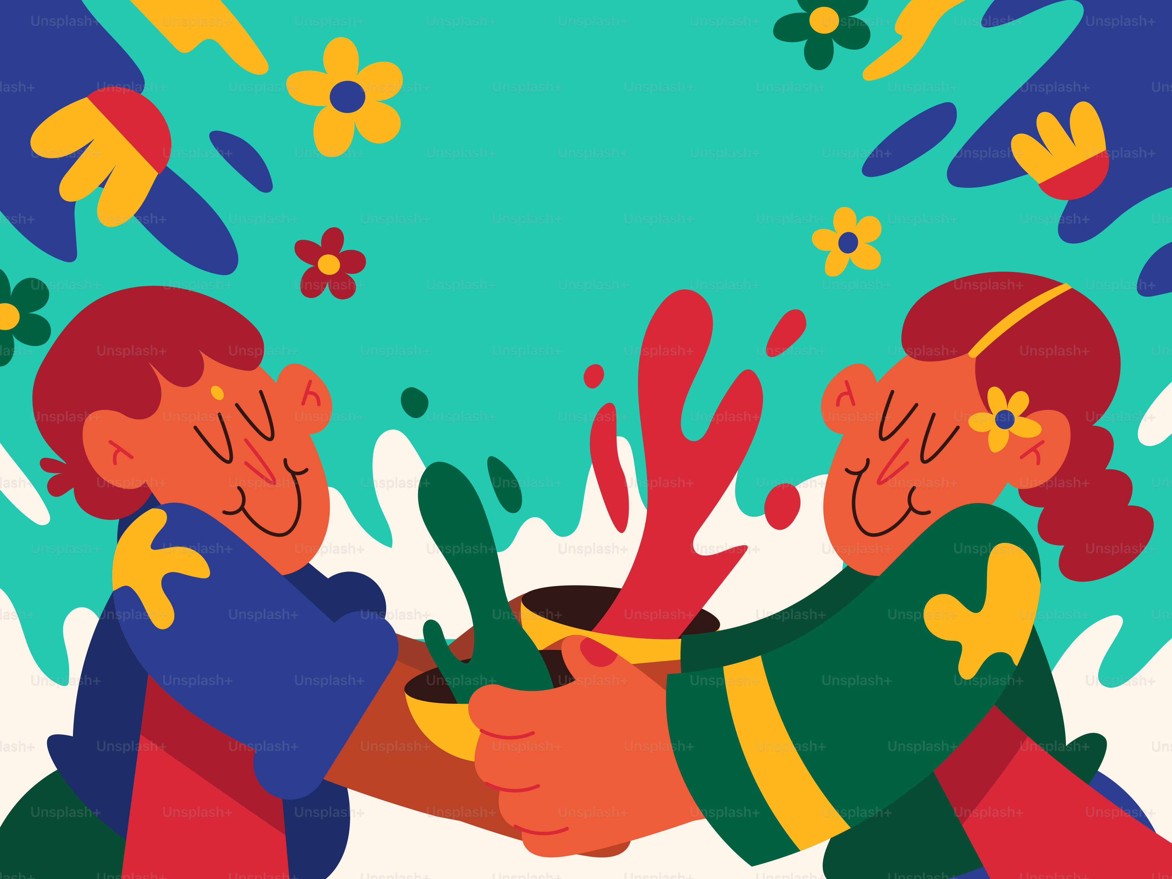 A couple of kids playing with each other