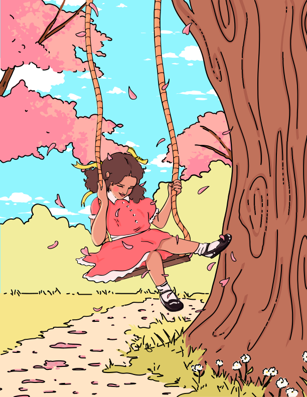 Una bambina seduta su un'altalena sull'albero vettoriale – Immagine di  Fiori su Unsplash, image size:3000x3882