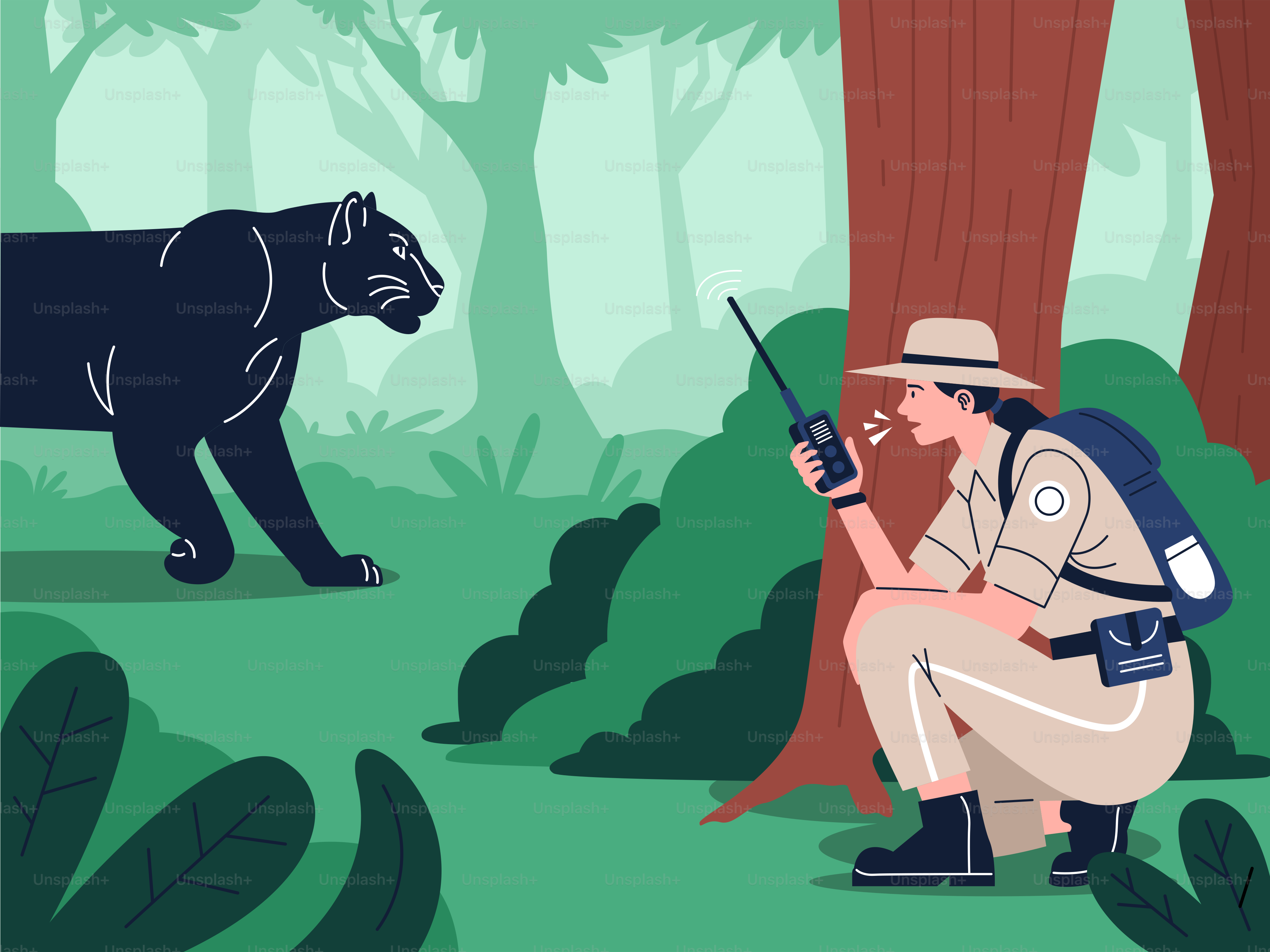 Ein Mann kniet neben einem Schwarzbären