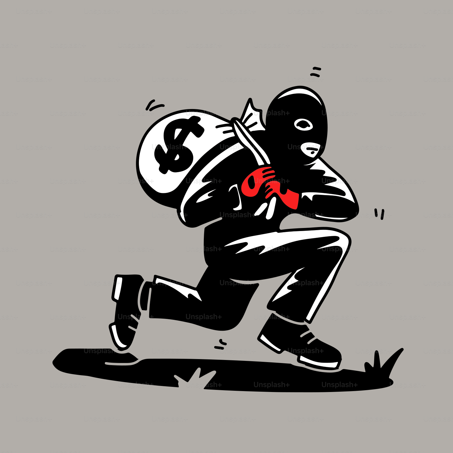 A cartoon of a football player running with a ball