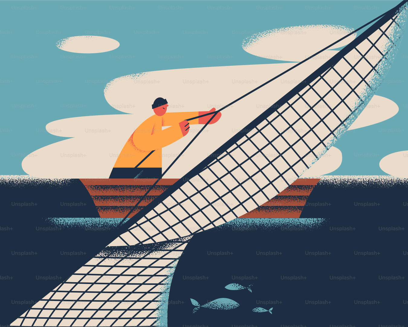 A man on a boat in the water