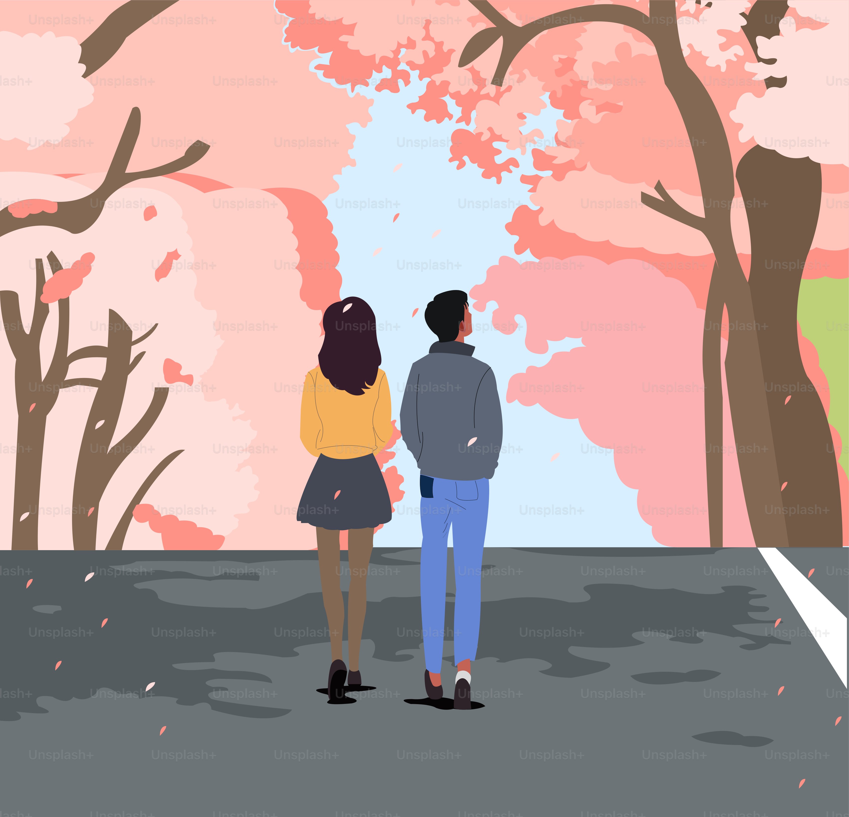 Ein Mann und eine Frau stehen vor einem Baum