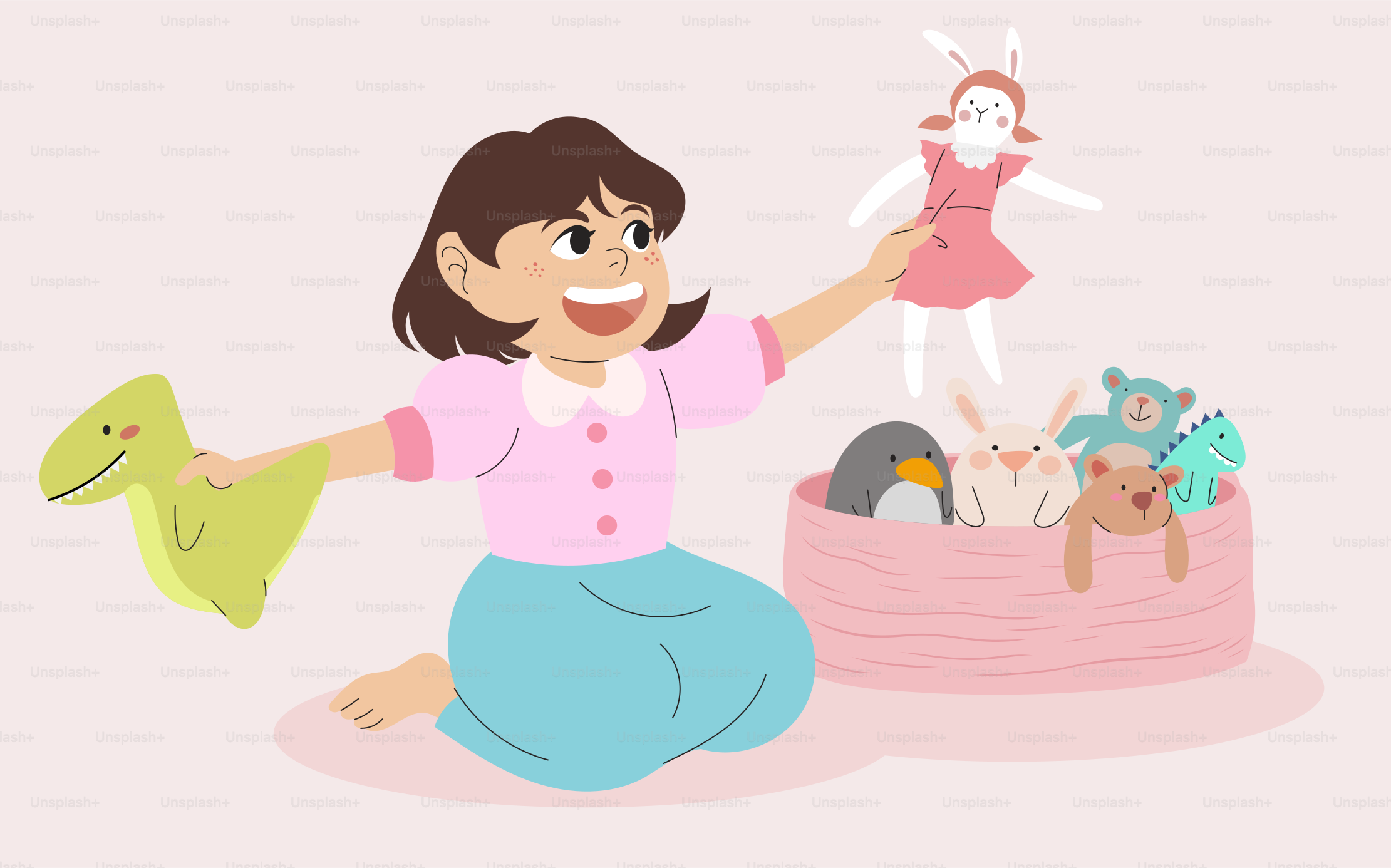 A little girl sitting on the floor with a cake