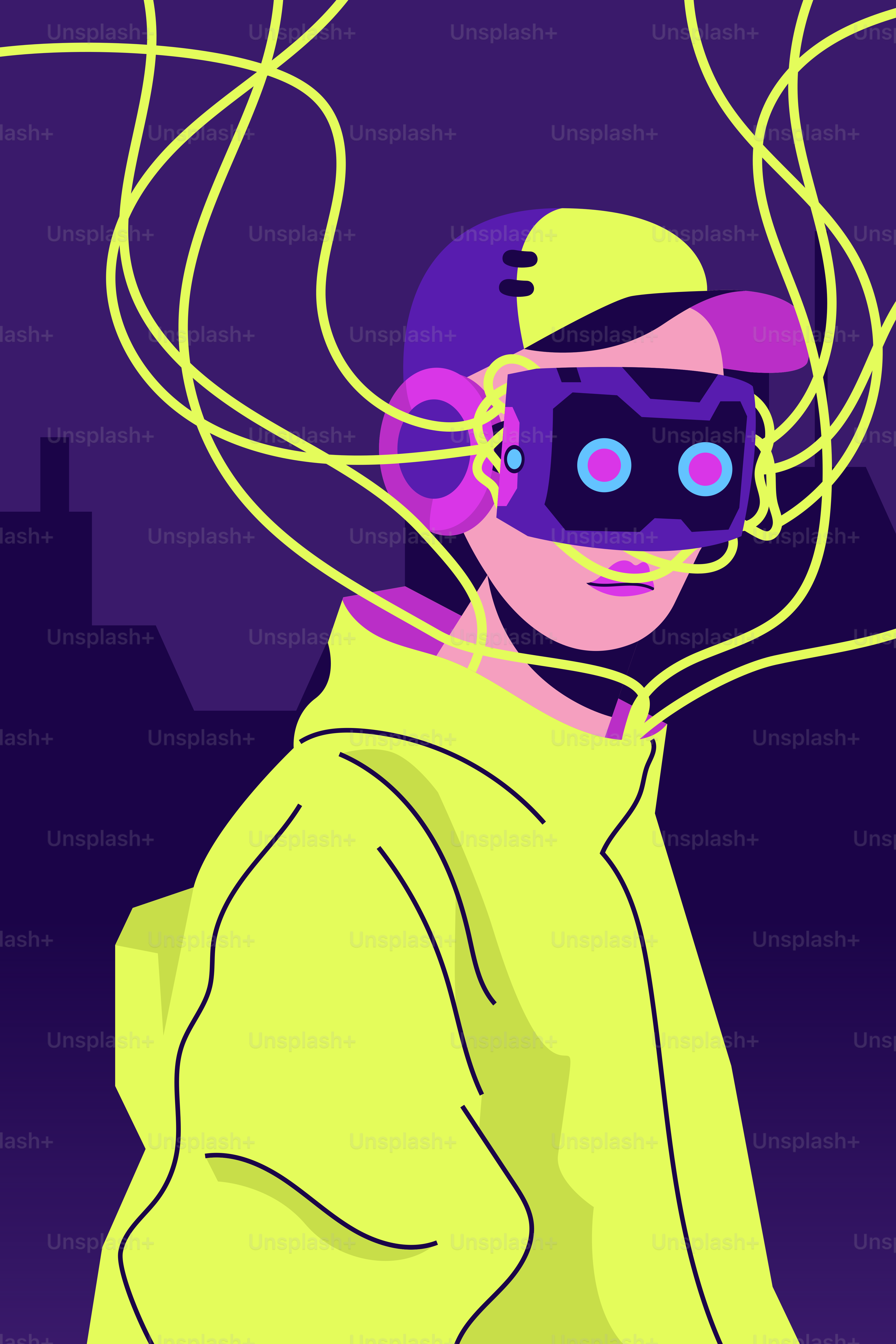 Um homem de jaqueta amarela está usando uma máscara