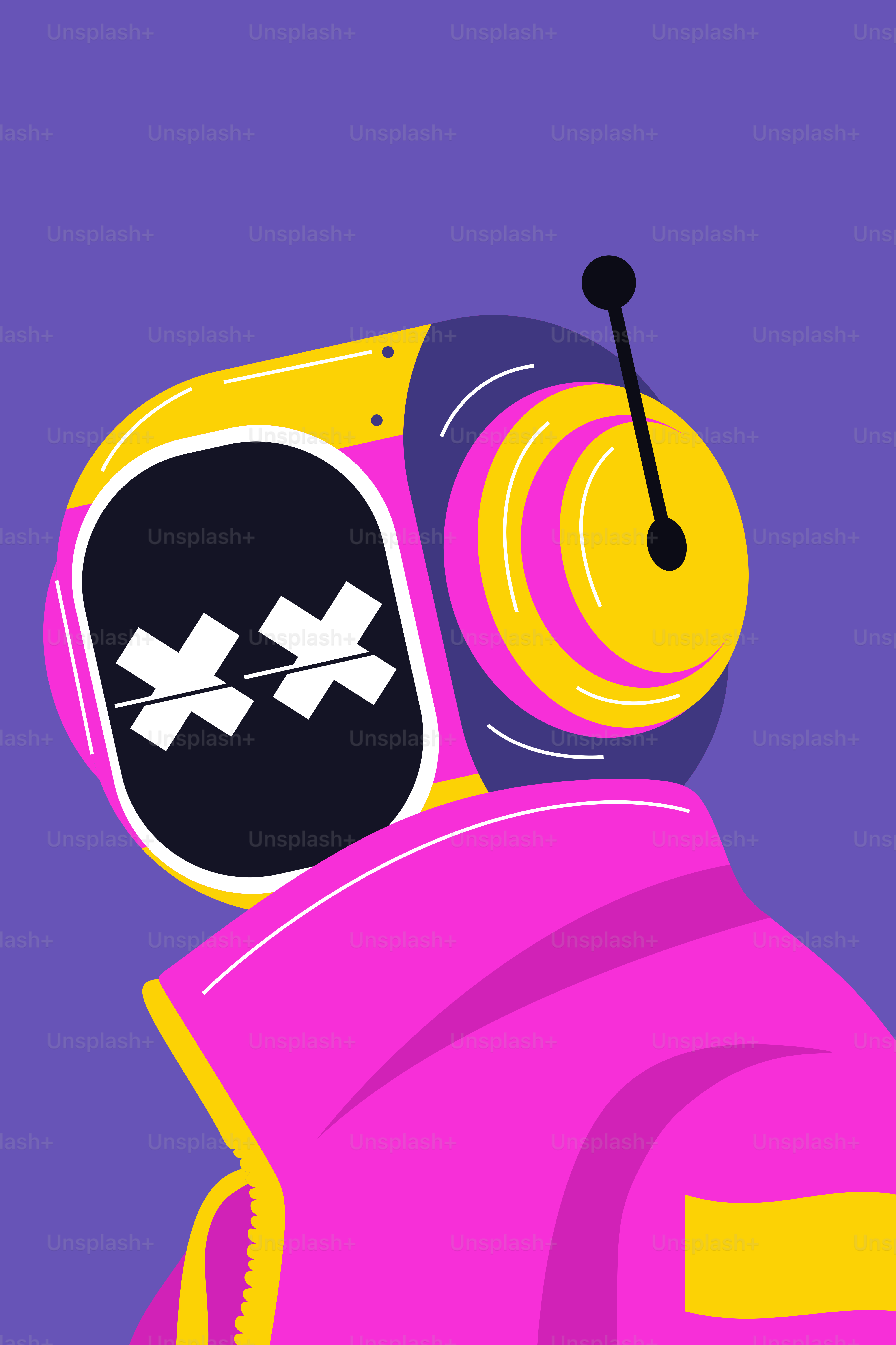 Un homme en veste rose avec une horloge sur le cadran