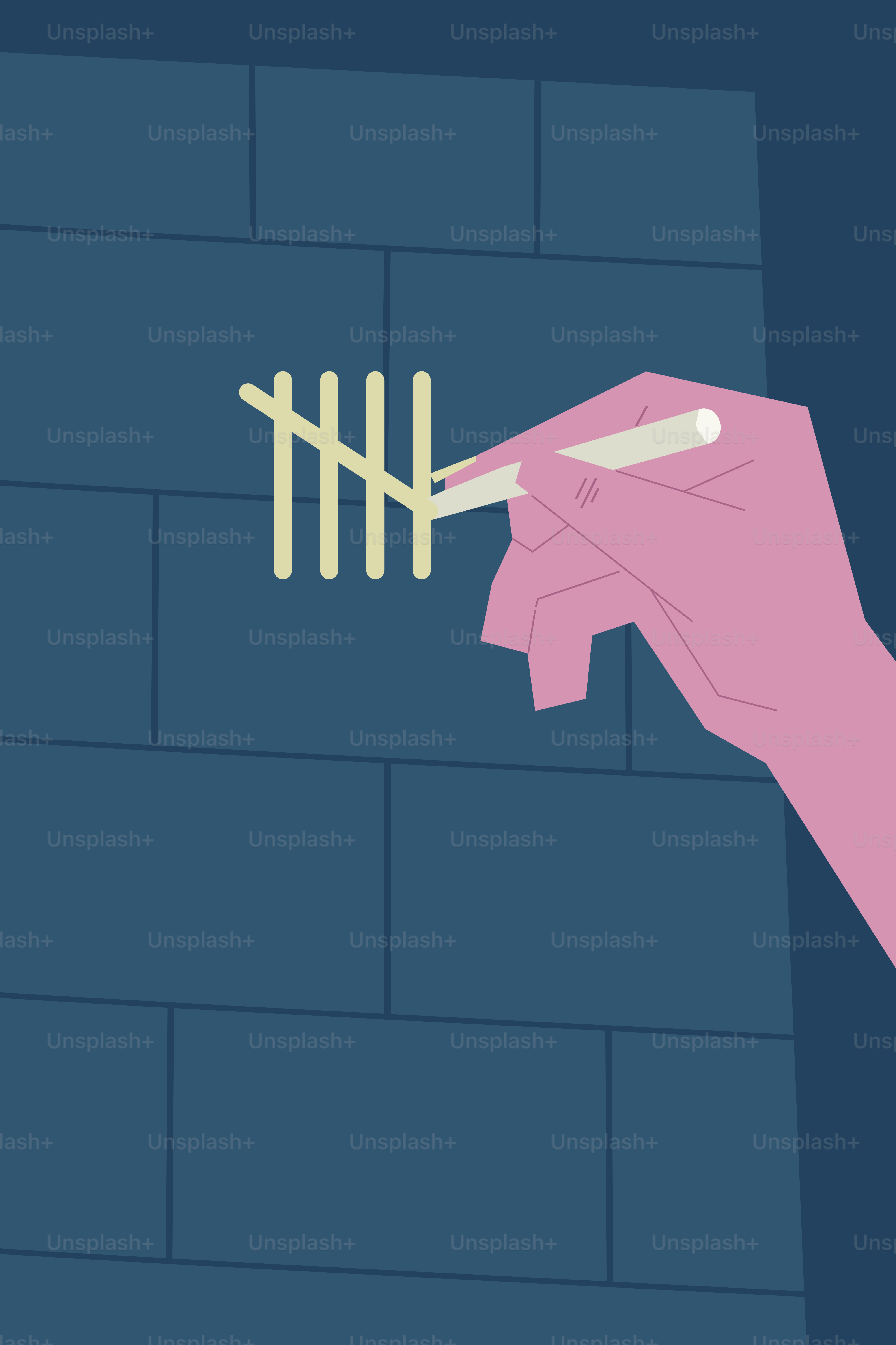 Une main tient une allumette dans un mur de briques