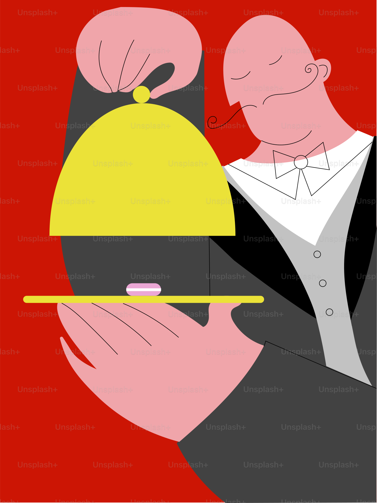 Un homme tenant un plateau avec un clocher dessus