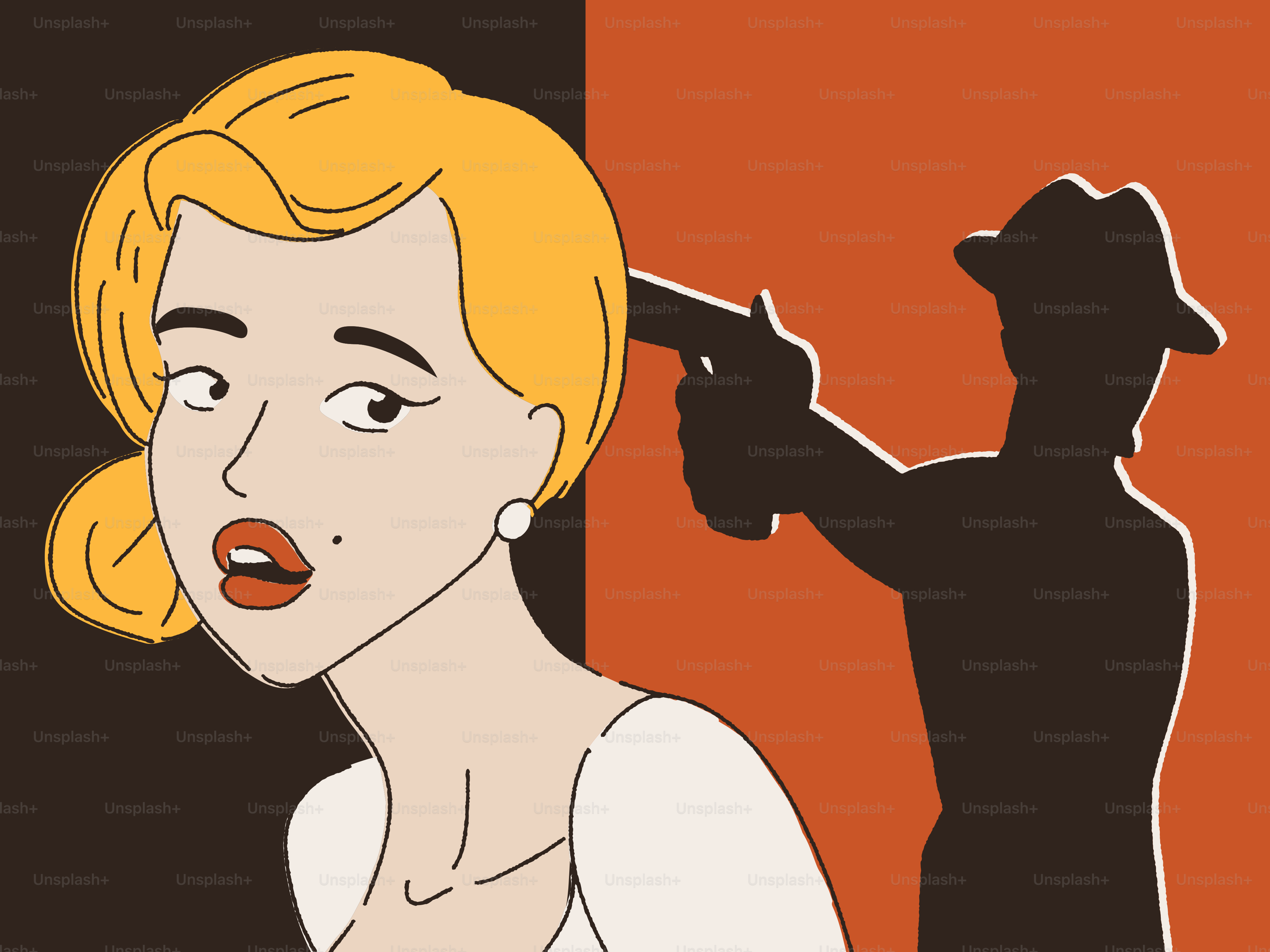 Une femme en robe blanche tenant une arme à feu