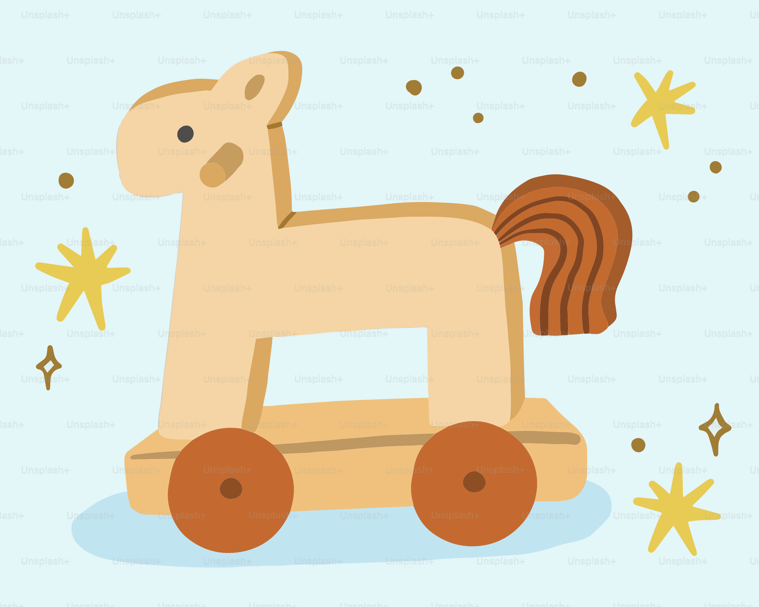 Un cavallino di legno su sfondo blu vettoriale – Immagine di Illustrazione  su Unsplash, image size:3000x2400