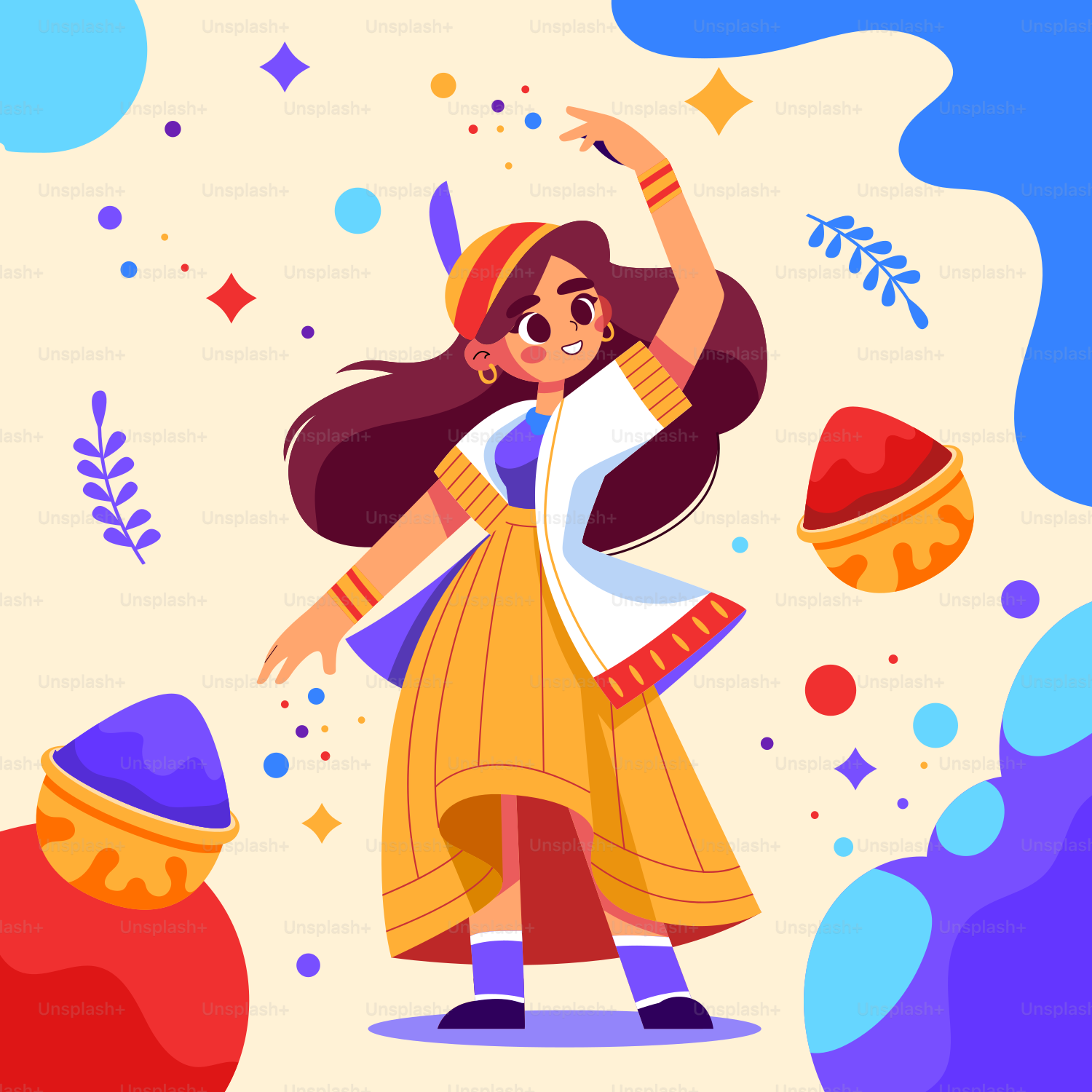 Une femme en robe jaune danse