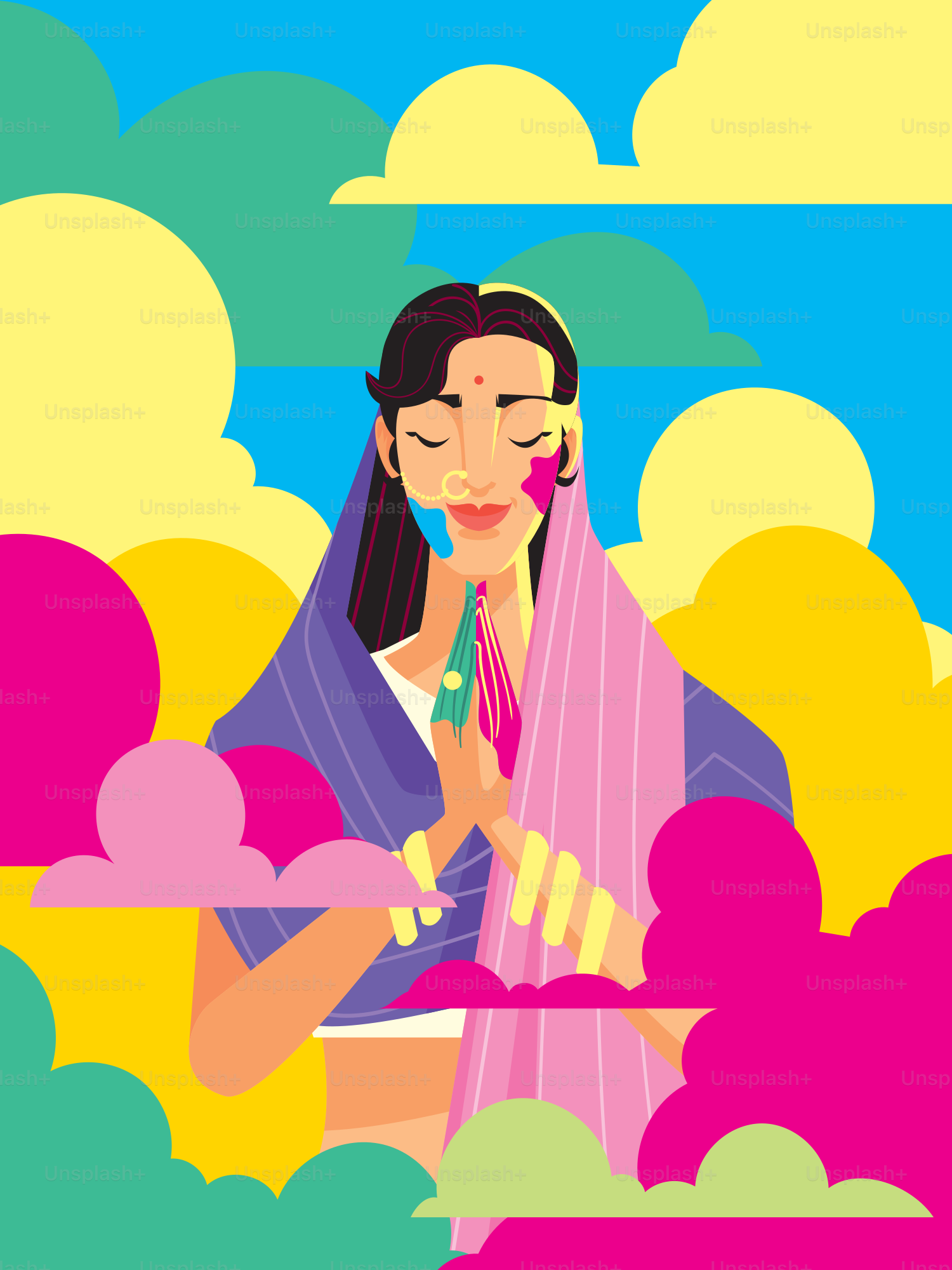 A woman in a sari is holding a cell phone