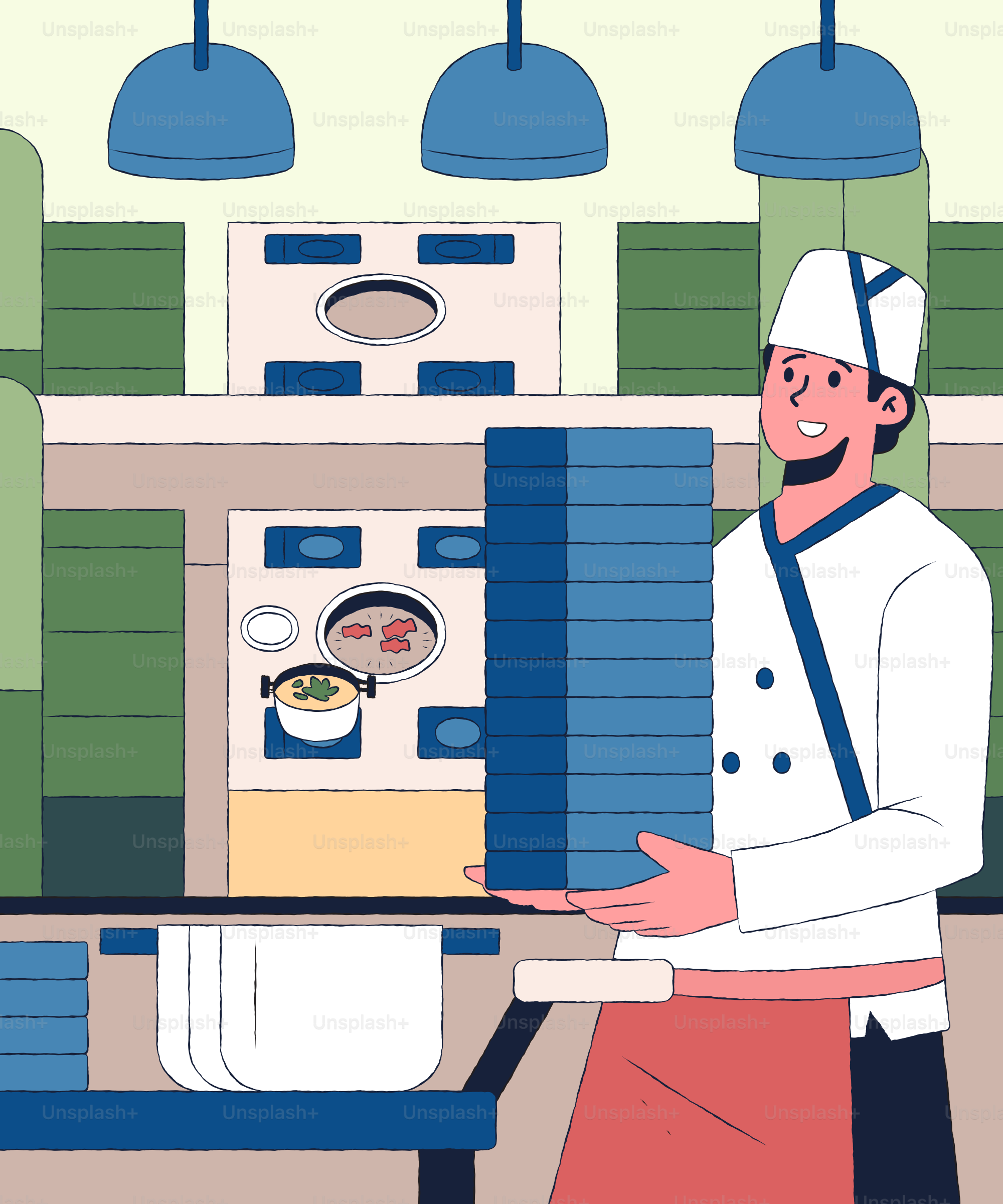 A man in a chef's outfit holding a tray of food