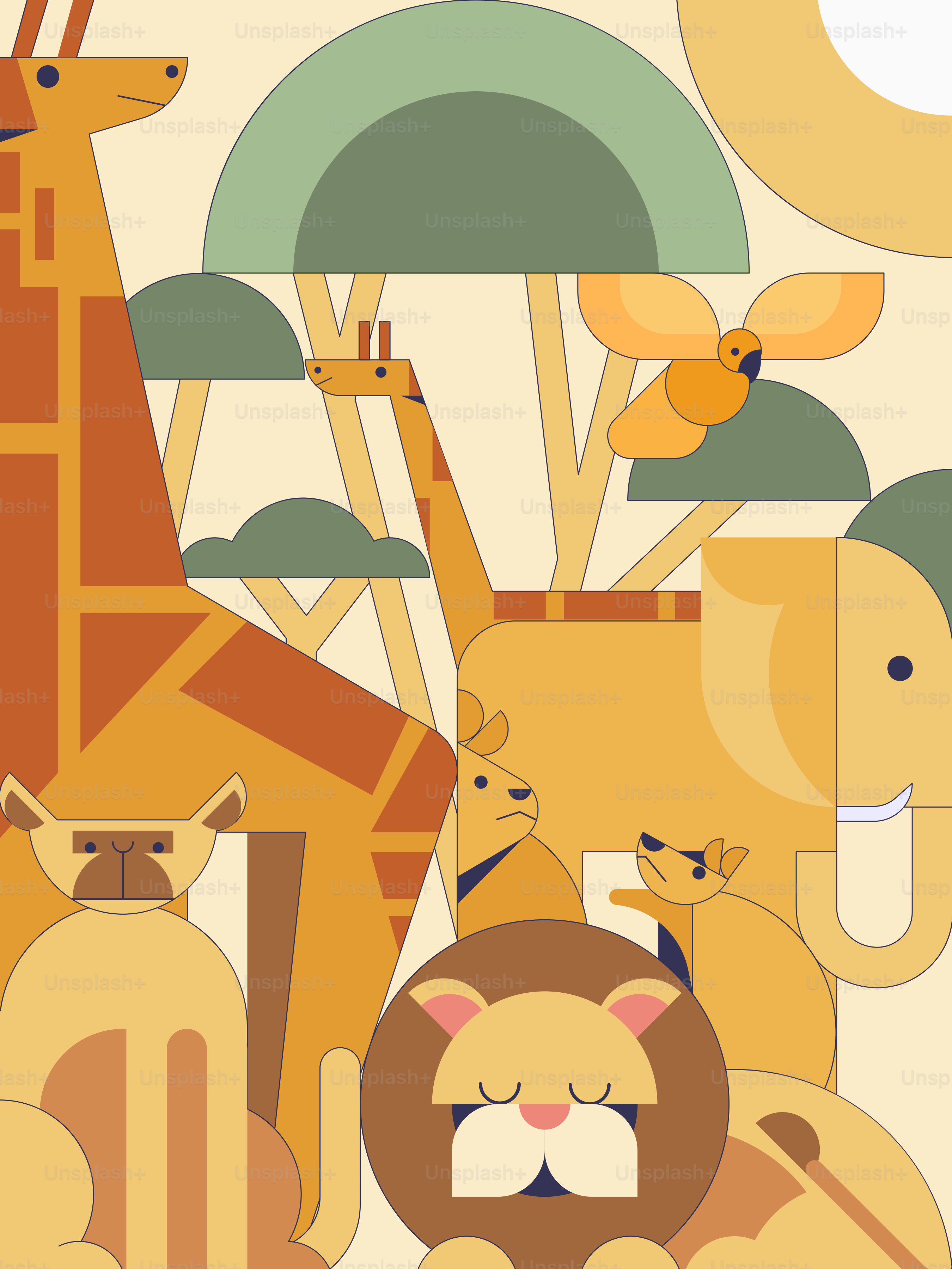 Un grupo de animales de pie uno al lado del otro