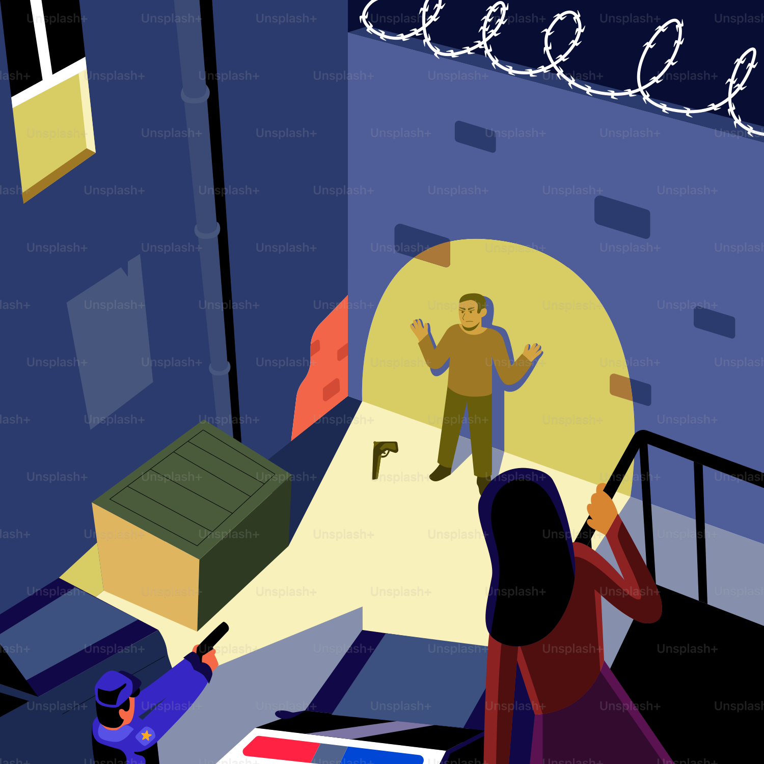 Un homme debout dans une pièce à côté d’une femme