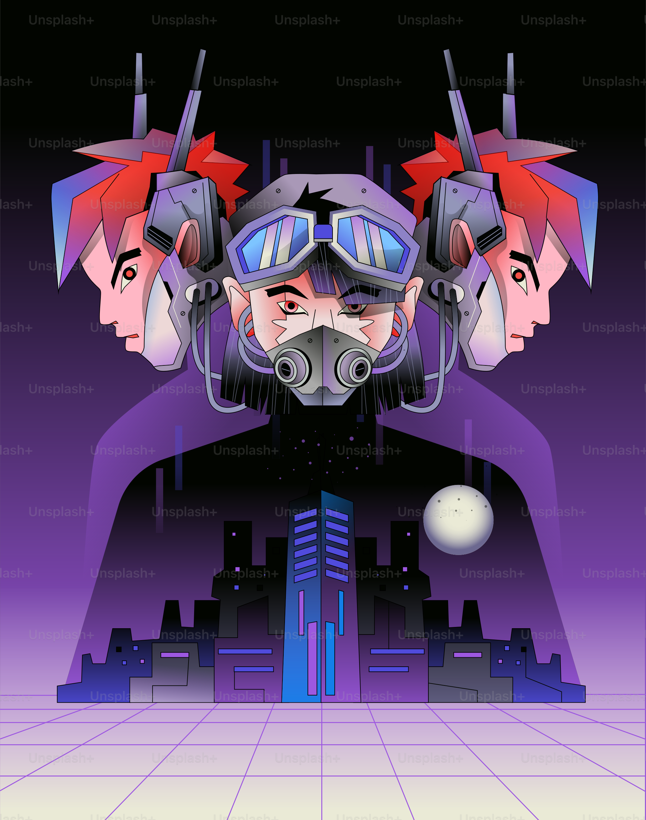 A man wearing a gas mask and goggles