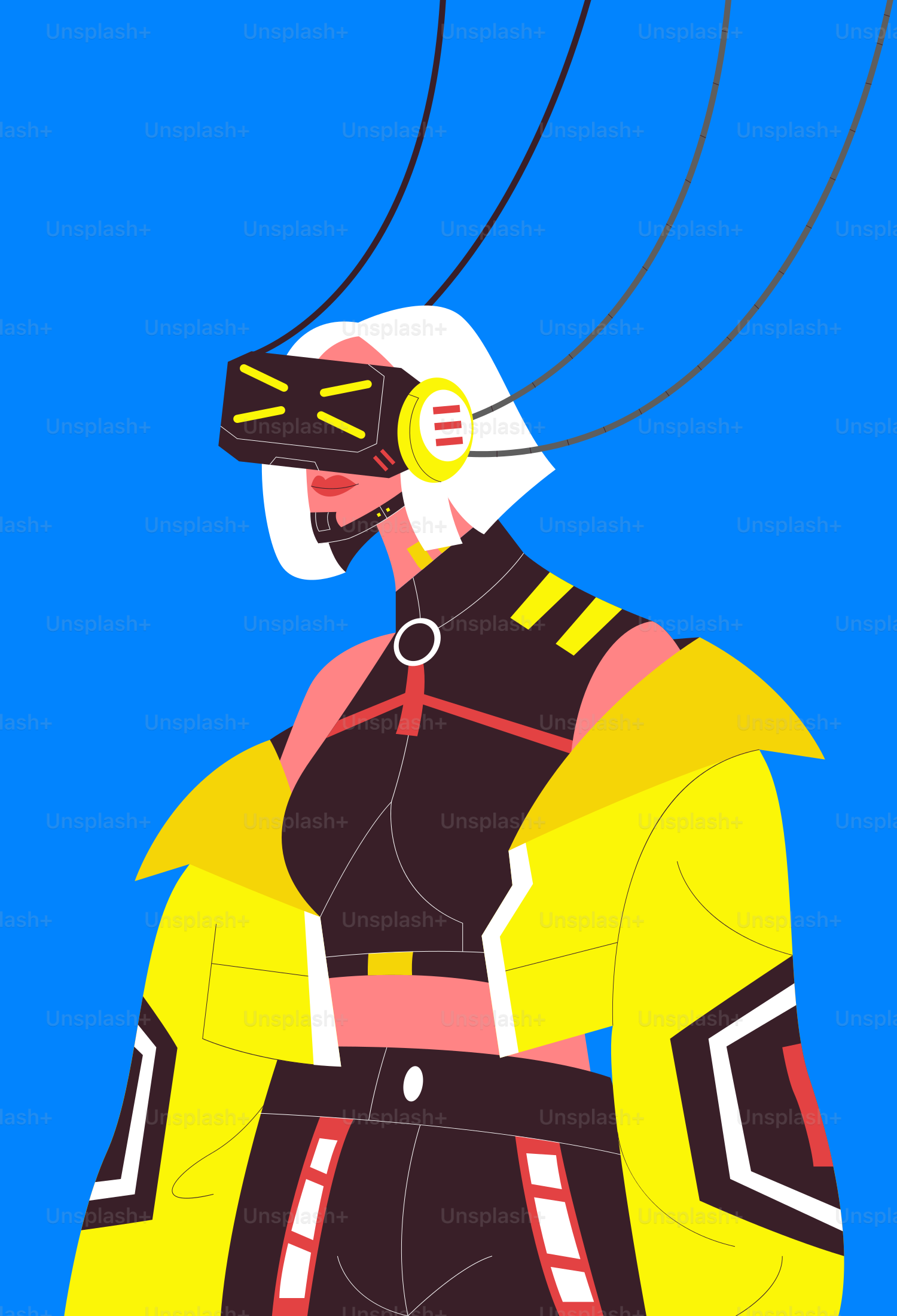 A woman in a yellow and black outfit