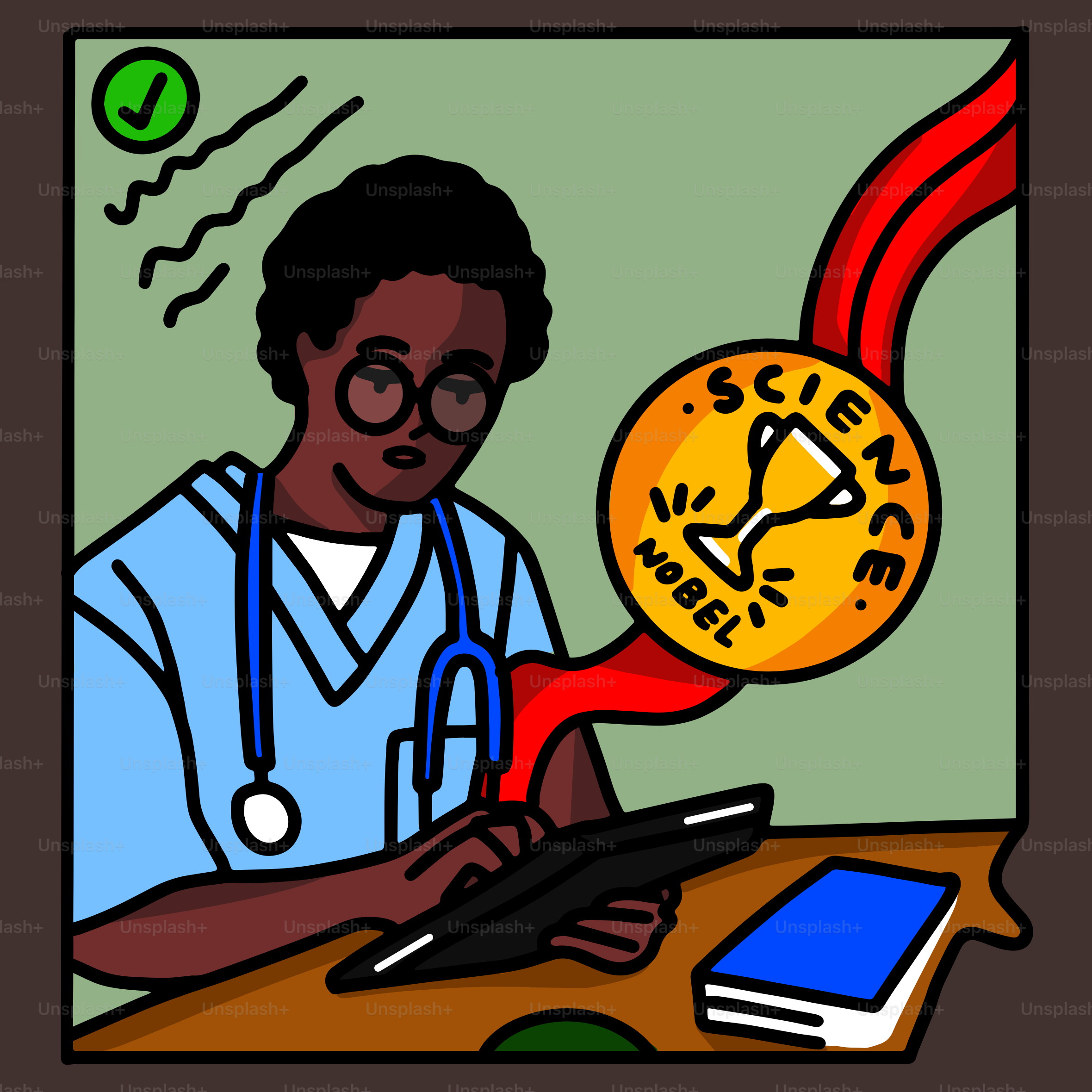 A cartoon of a doctor with a stethoscope